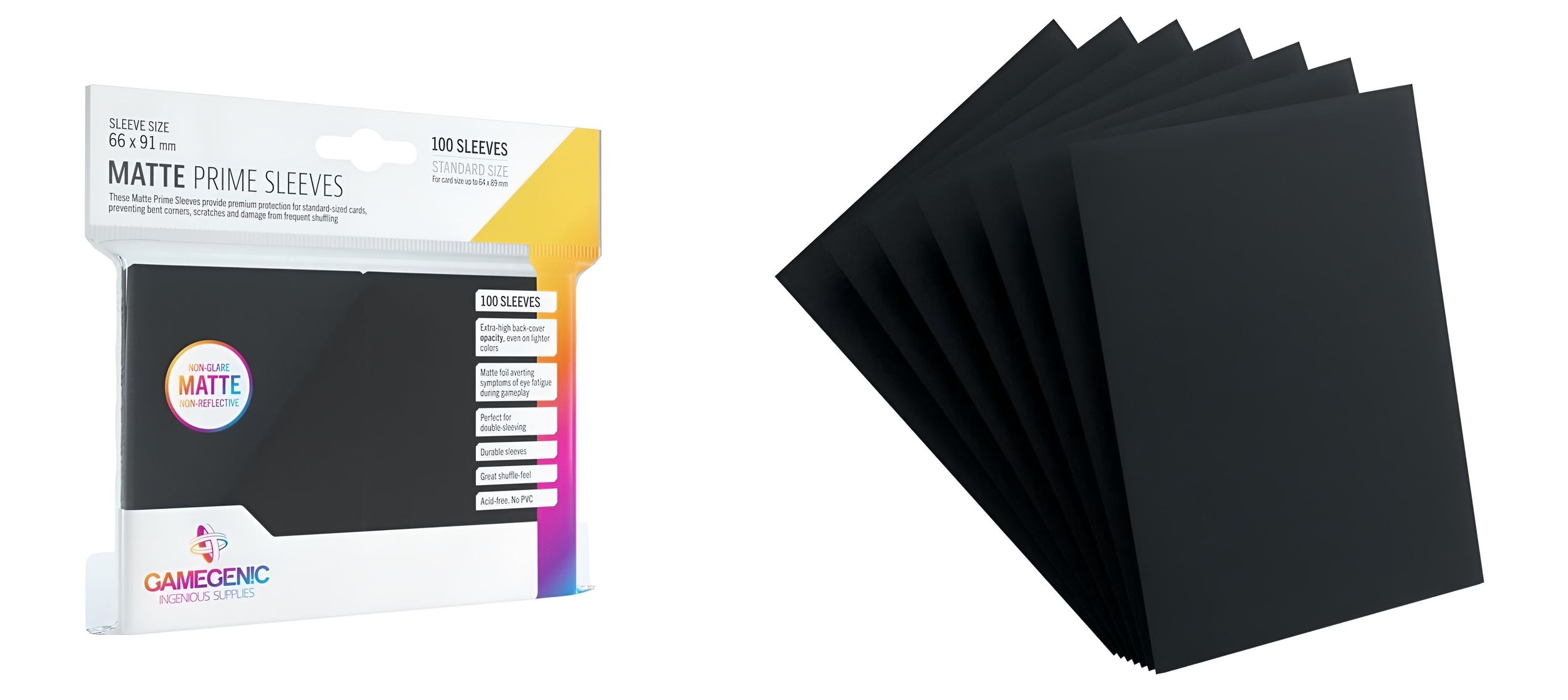 Gamegenic Matte Prime Sleeves Black (100 ct.)