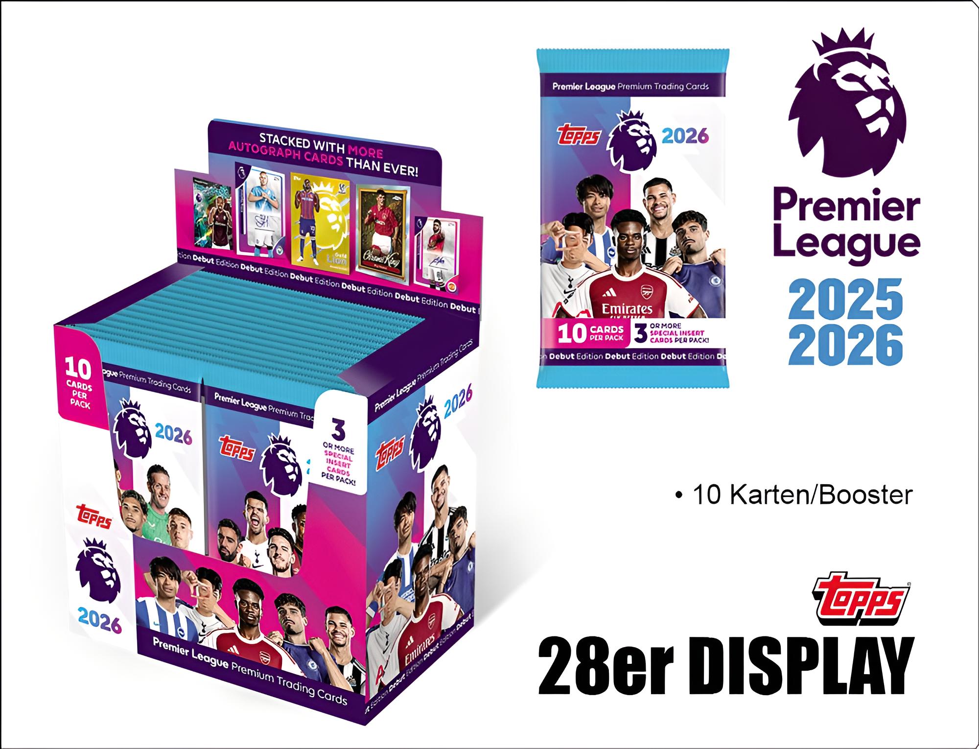 2025-26 Topps Premier League Booster Display Englisch