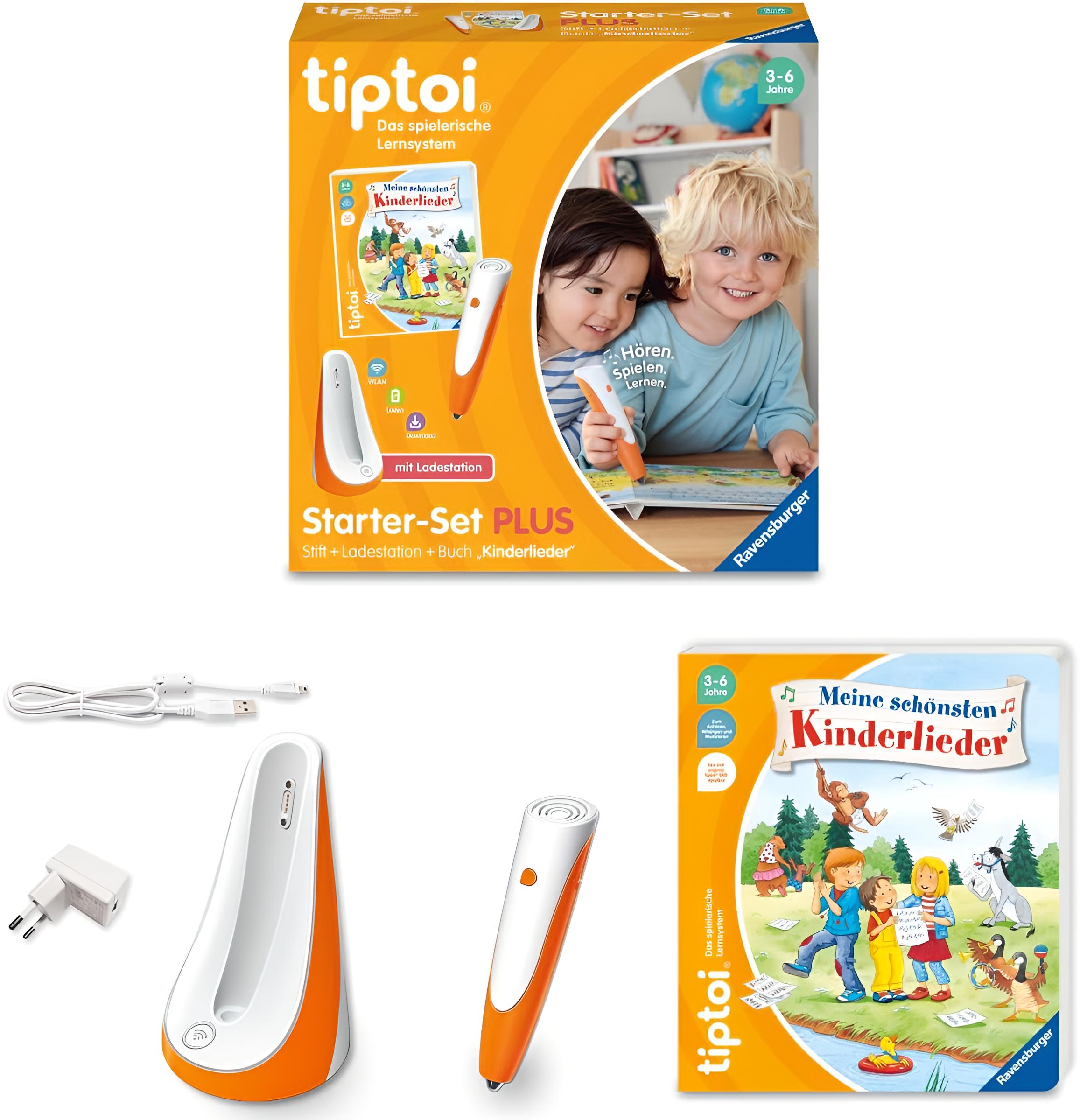 tiptoi Starter-Set Plus 00159: Stift und Buch Meine schönsten Kinderlieder - Plus Ladestation