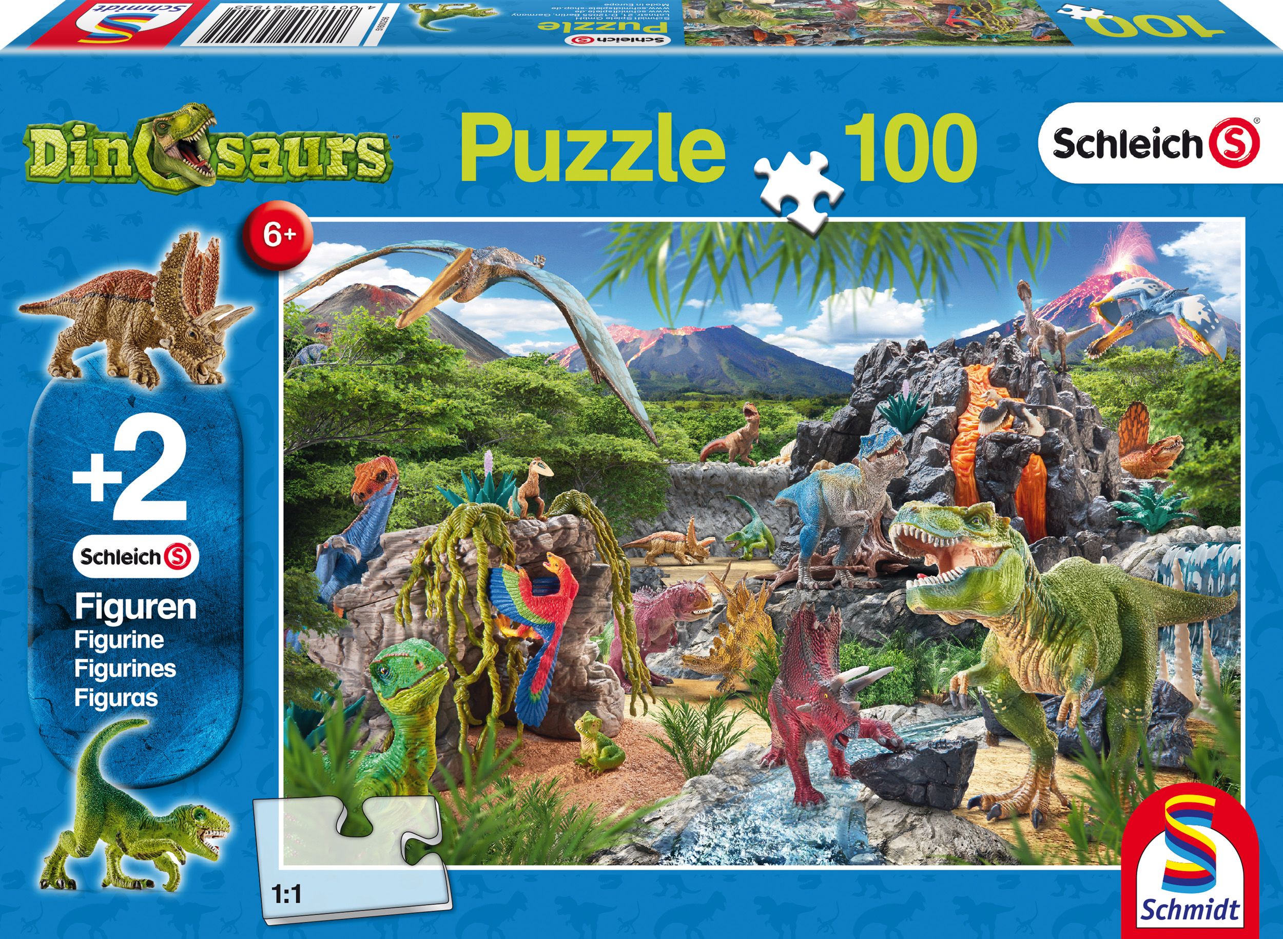 Puzzle - Schleich - Im Reich der Dinosaurier, 100 Teile