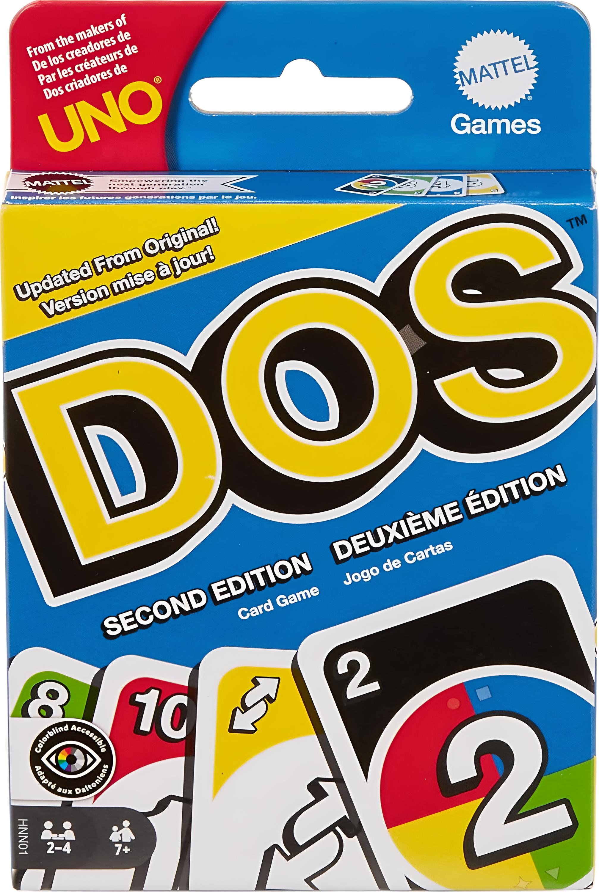 DOS Zweite Edition Familienkartenspiel mit neuen Regeln für Kinder und Erwachsene, ideal für Spieleabende, Reisen