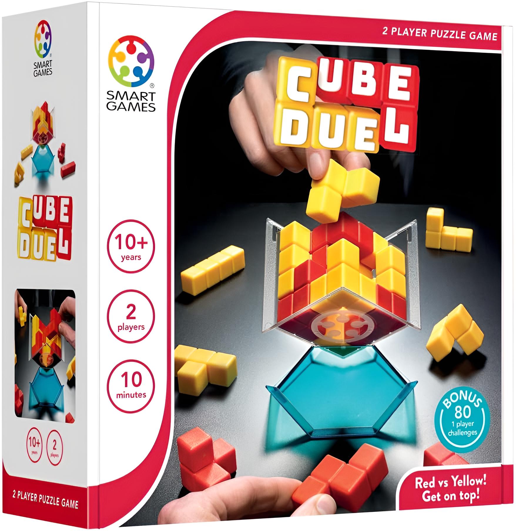 Cube Duel, 2 Player Puzzle Game, Bonus 80 Challenges for 1 Player, 10+ Years