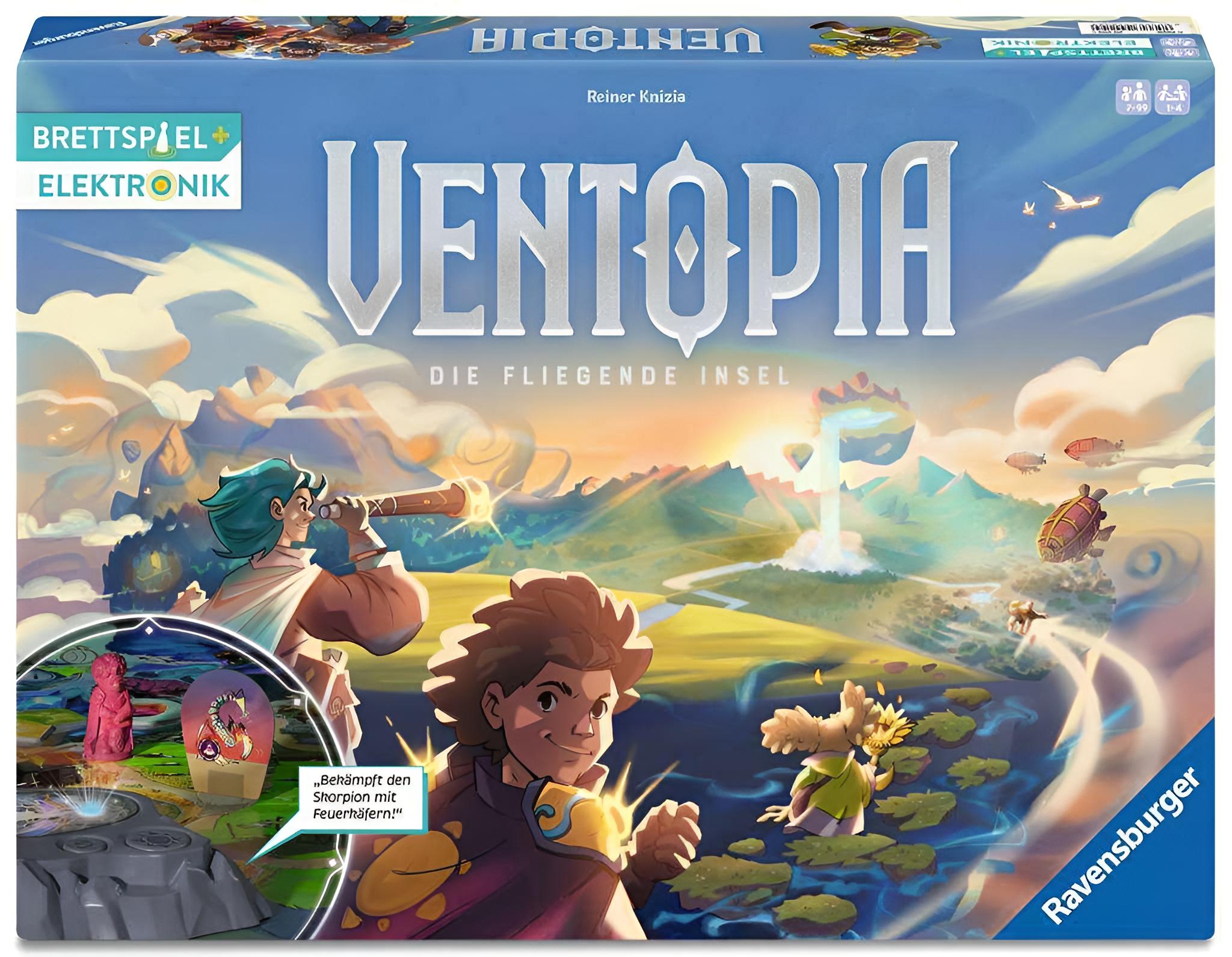 Ventopia - Die Fliegende Insel, Brettspiel mit Elektronik für Kinder ab 7 Jahren für 1 bis 4 Spieler