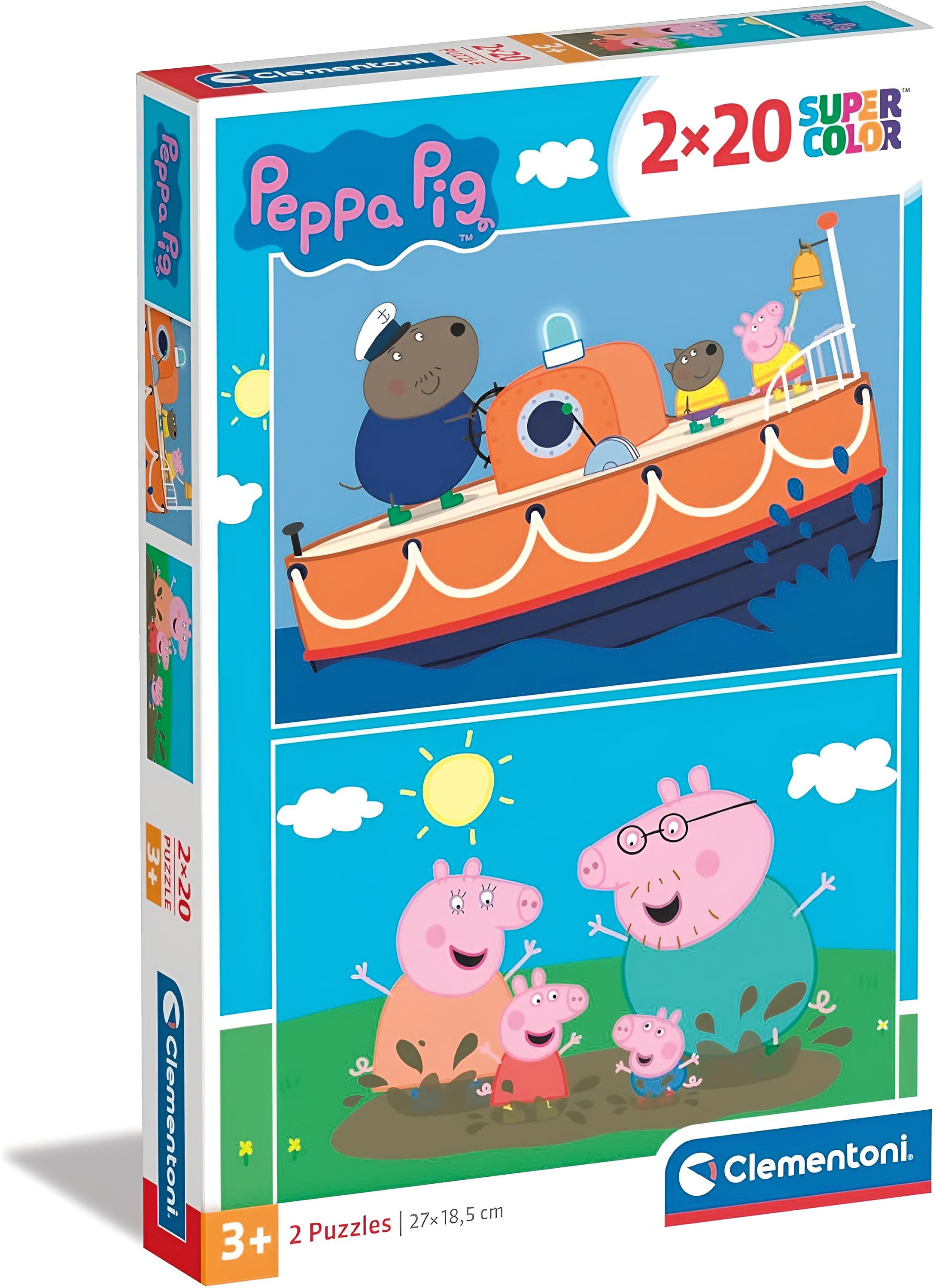 Supercolor Puzzle - Peppa Pig 2x20 Teile