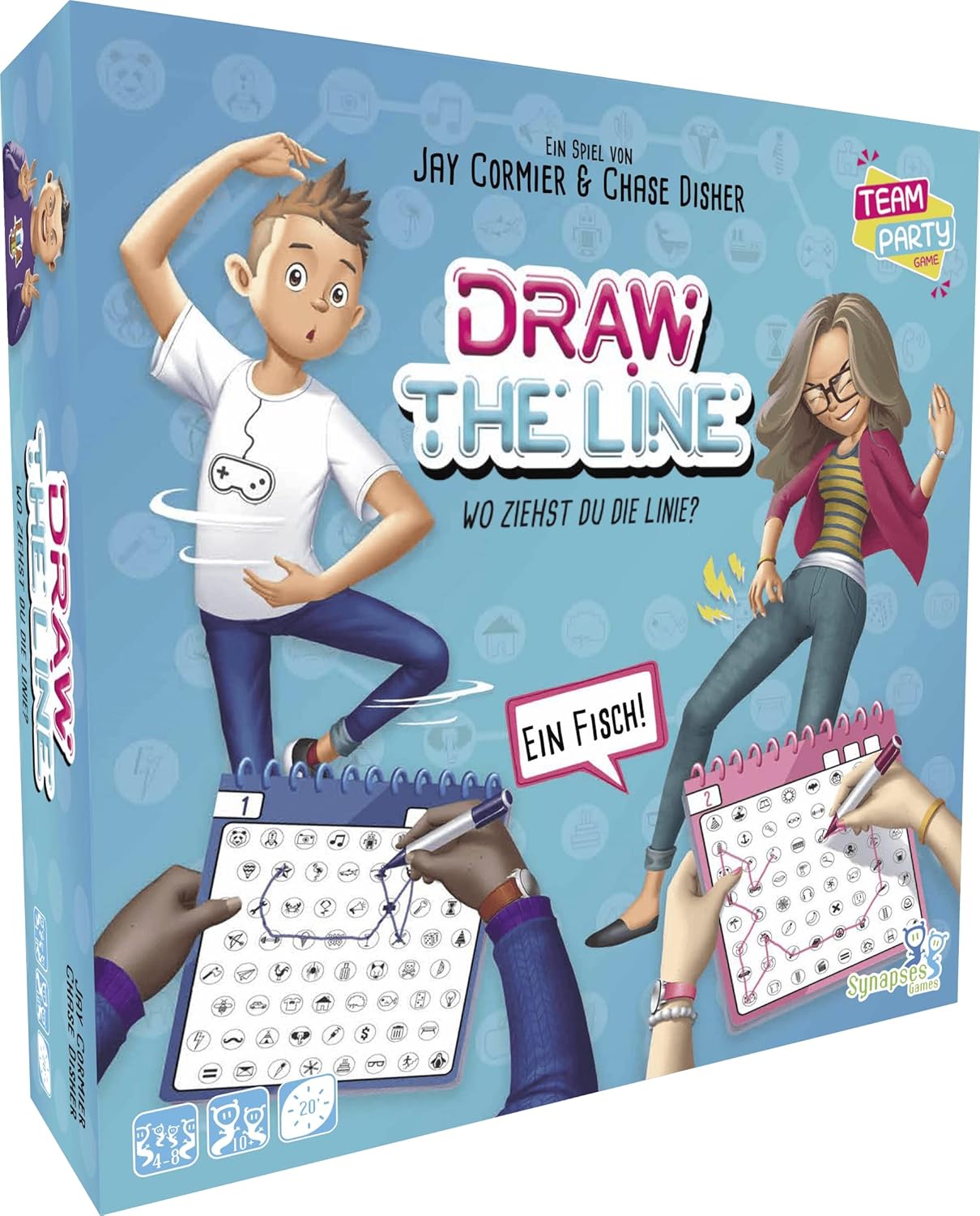 Draw The Line - Synapses Games - Deutsch - Partyspiel - Für 4-8 Personen - ab 8 Jahren