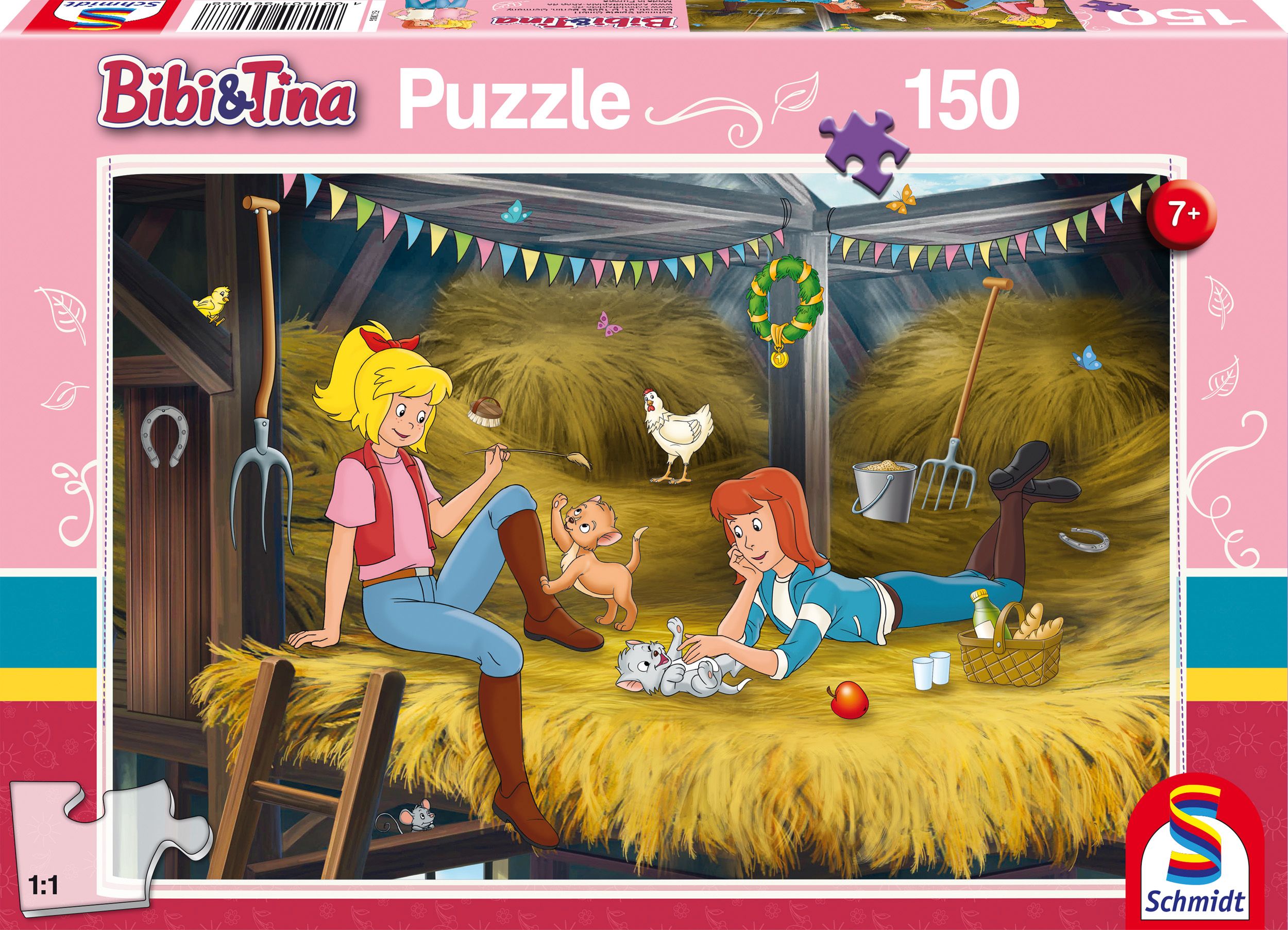 Schmidt Spiele - Puzzle Bibi & Tina - Auf dem Heuboden, 150 Teile