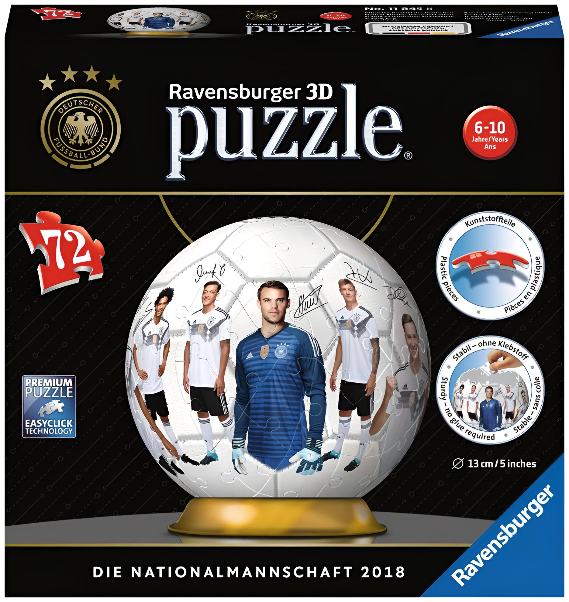 3D Puzzles - Die Nationalmannschaft 2018 - DFB Teamball, 72 Teile