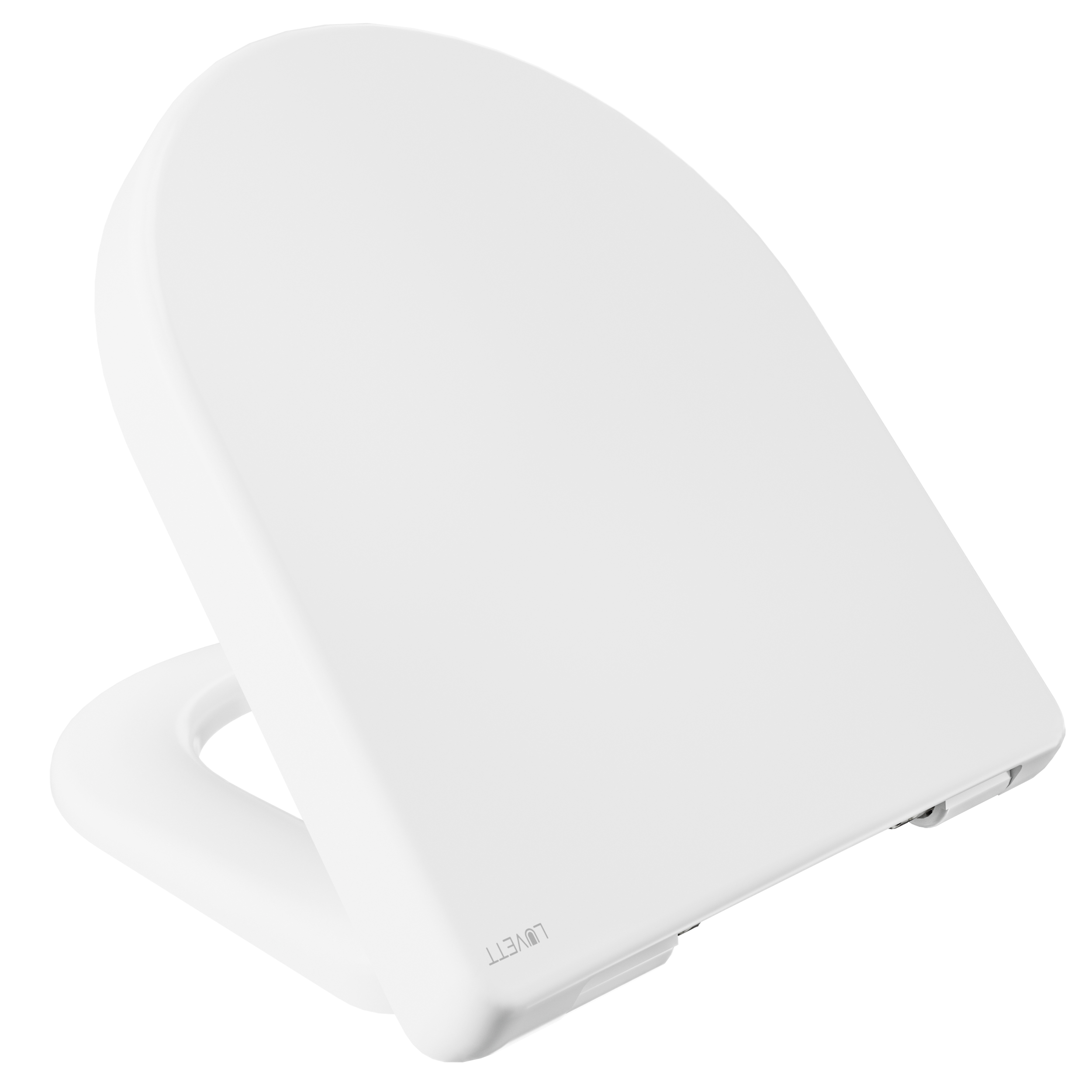 Luvett® Kompakter WC-Sitz D700 Weiß D-Form mit Absenkautomatik u.a. Duravit ME by Starck, Laufen Pro