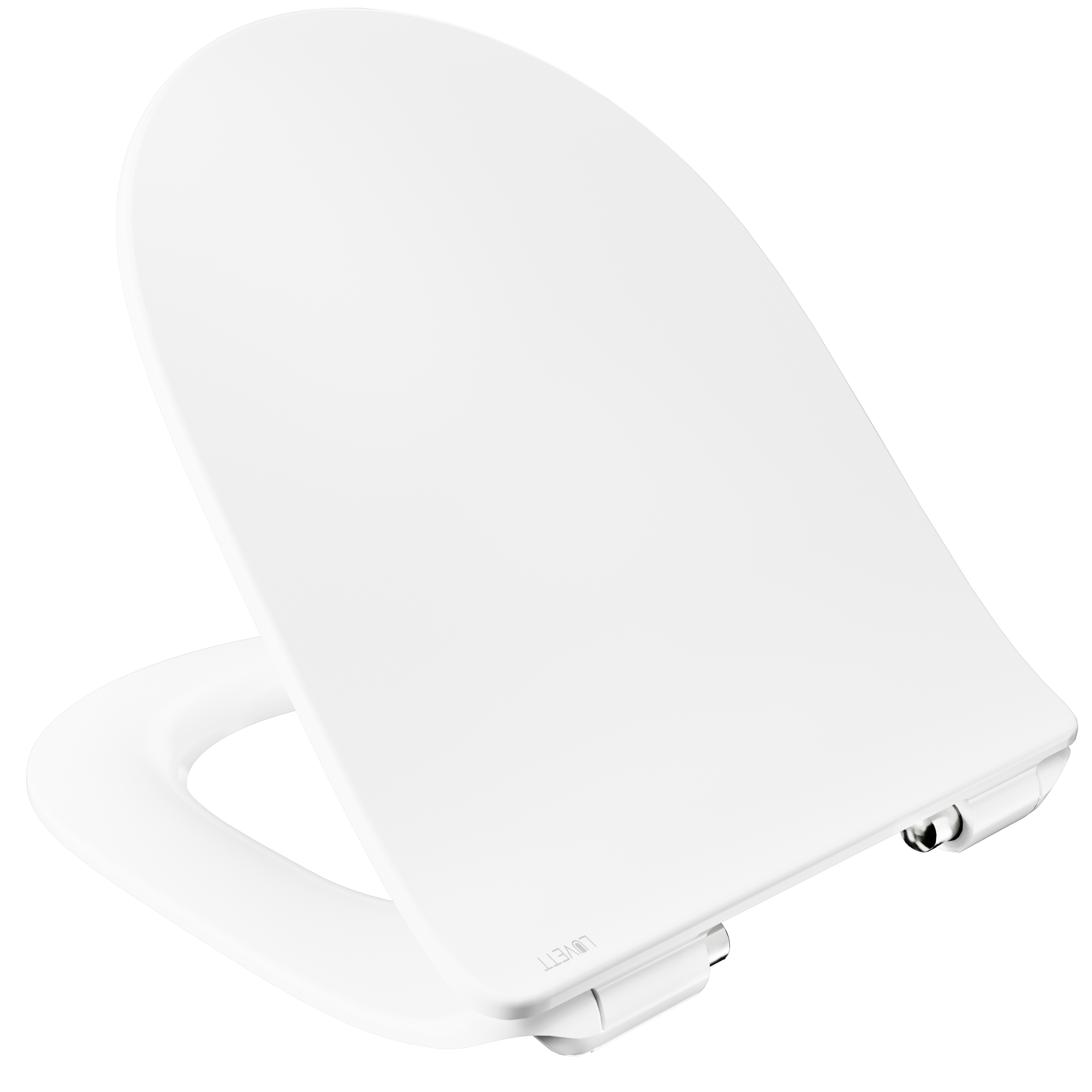 Luvett® WC-Sitz D800 Deluxe WC-Sitz D800 D-Form Weiß mit Absenkautomatik u.a. für Laufen Pro, Vitra S50