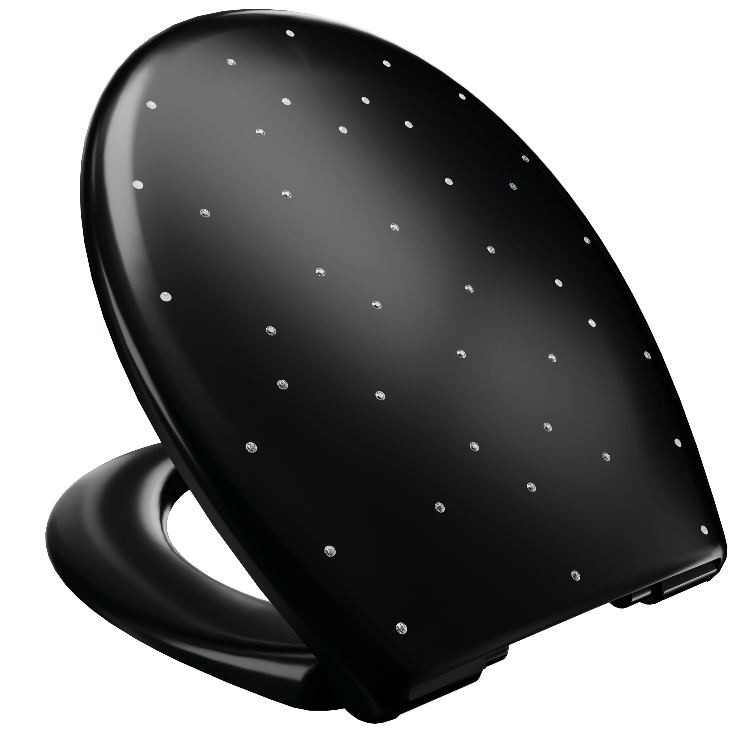 Luvett® WC-Sitz S100 mit Glitzer-Steinen, oval, mit Absenkautomatik SoftClose®, abnehmbar, antibakteriell