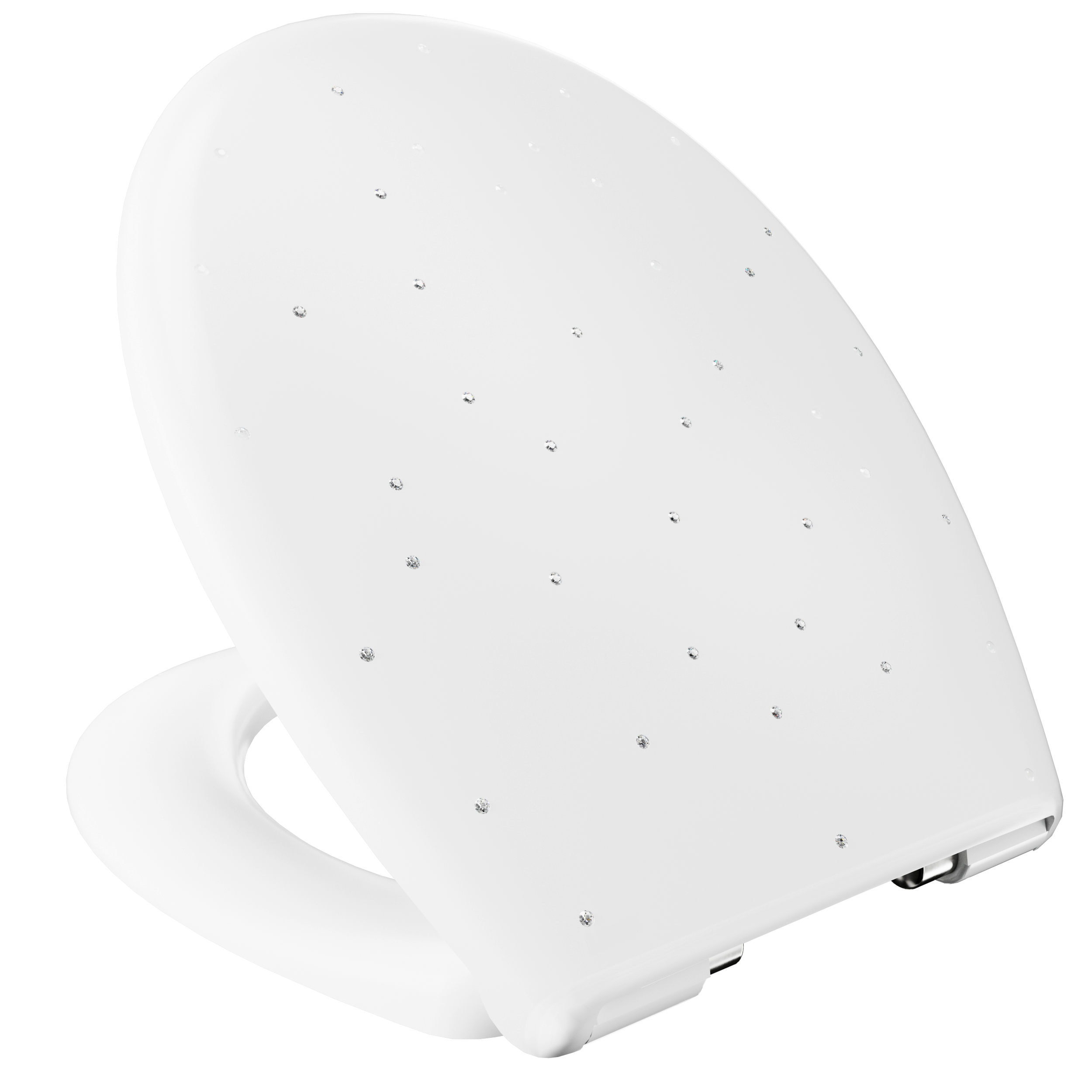 Luvett® WC-Sitz S100 mit Glitzer-Steinen, oval, mit Absenkautomatik SoftClose®, abnehmbar, antibakteriell
