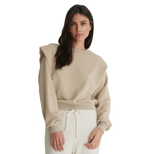 NA-KD Shoulder Detail Sweatshirt | Pullover für Damen | Beige