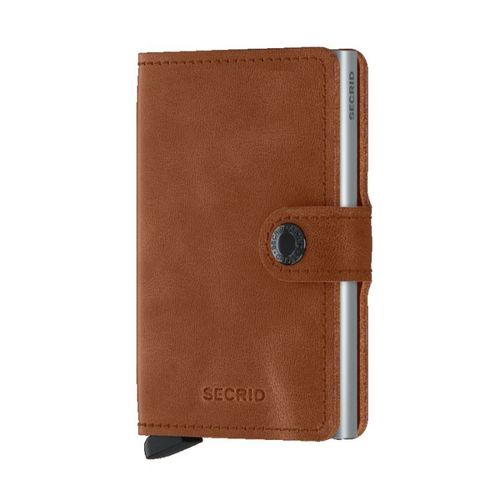 Secrid Miniwallet | Geldbeutel/Brustbeutel für Unisex | Vintage Cognac Silver