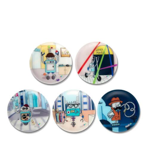 Ergobag Kletties-Set MATT | Accessoires Kinder für Kinder | Roboter