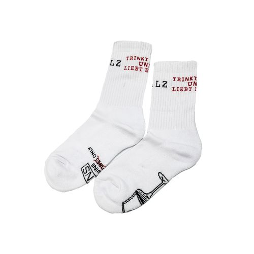 JNS Trinkt Wein und Liebt Euch Socks | Socken für Unisex | White