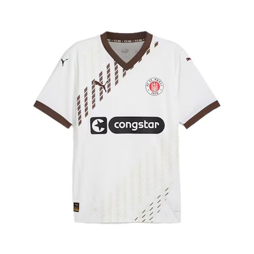 Puma Fussball FC St. Pauli Away Jersey | Fußballbekleidung für Unisex | White / Espresso Brown