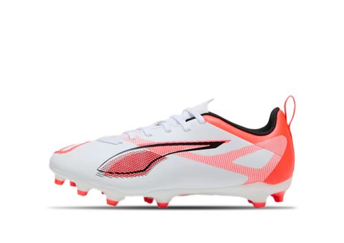 Puma Fussball Ultra 5 Play FG/AG Jr | Fußballschuhe für Kinder | White / Black / Glowing Red