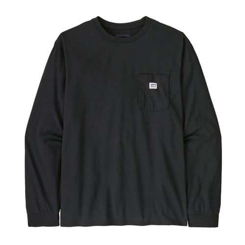 Patagonia Shop Sticker Pocket Responsibili Longsleeve | Bekleidung Outdoor für Herren | Black