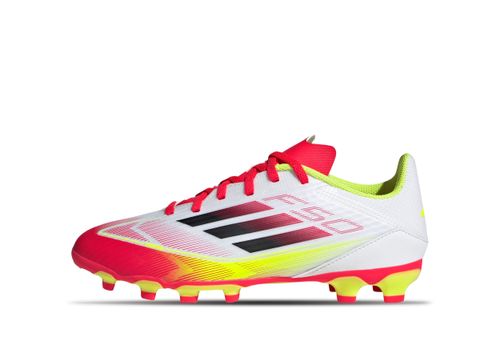 Adidas F50 League MG Kids | Fußballschuhe für Kinder | Cloud White / Core Black / Solar Yellow