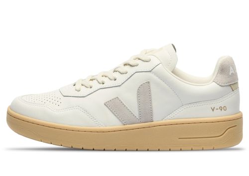 Veja V-90 Leather | Sneaker für Herren | White / Light Grey / Natural