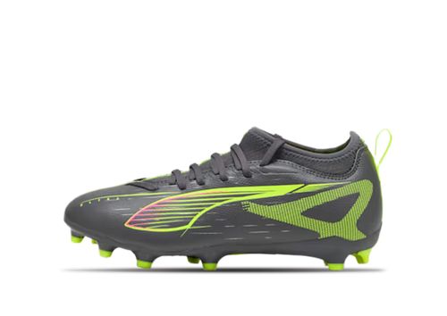 Puma Fussball Ultra 5 Match FG/AG Jr | Fußballschuhe für Kinder | Matte Aged Silver / Yellow Ale