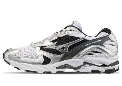 Mizuno Wave Rider 10 | Sneaker für Unisex | White / Silver / Black