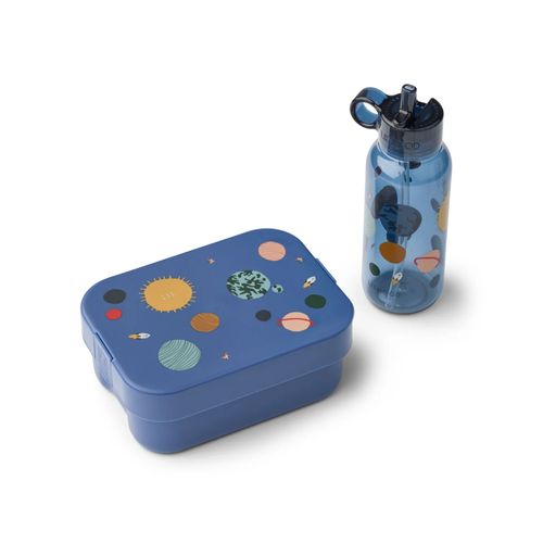 Liewood Chelsey Lunchbox-Set | Accessoires Kinder für Kinder | Universe / Classic Navy