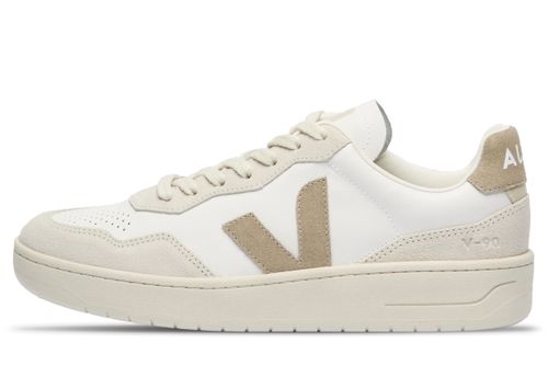 Veja V-90 Leather | Sneaker für Herren | White / Taupe