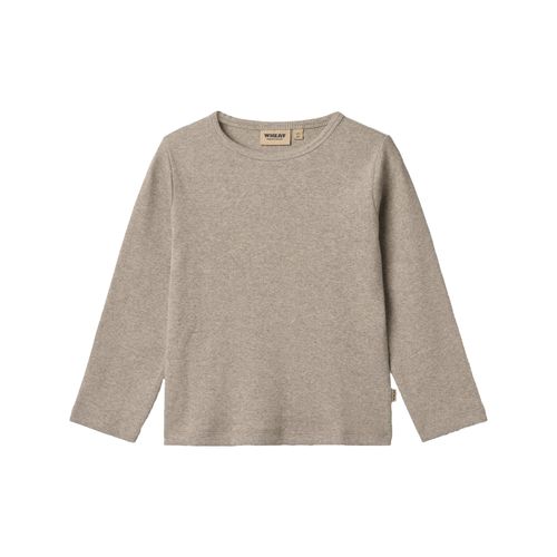 Wheat Rippstrick Longsleeve Milo | Longsleeves für Kinder | Gravel Melange