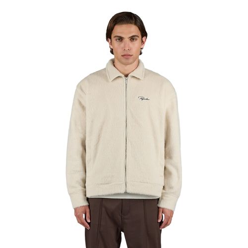 Pegador Teros Furry Flannel Overshirt | Zipper/Sweatjacken für Herren | Stone