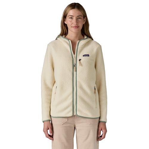 Patagonia Retro Pile Fleece Hoodie | Fleecejacken für Damen | Natural / Ellwood Green