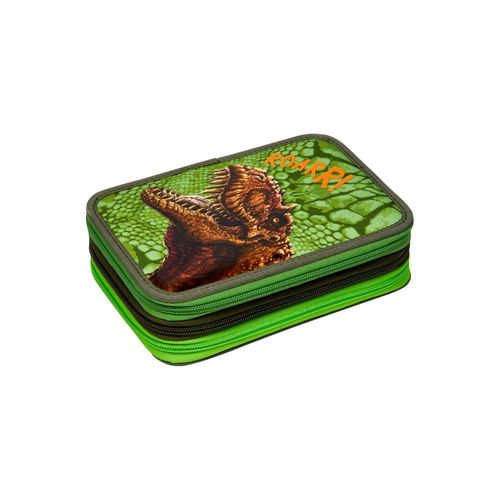 Coppenrath 3-fach Federmäppchen - T-Rex World | Mäppchen für Kinder | Grün