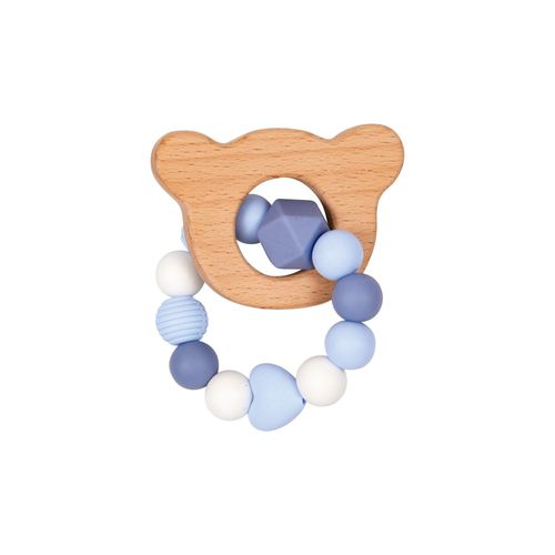 Coppenrath Silikon-Holz-Beißring | Accessoires Kinder für Kinder | Hellblau