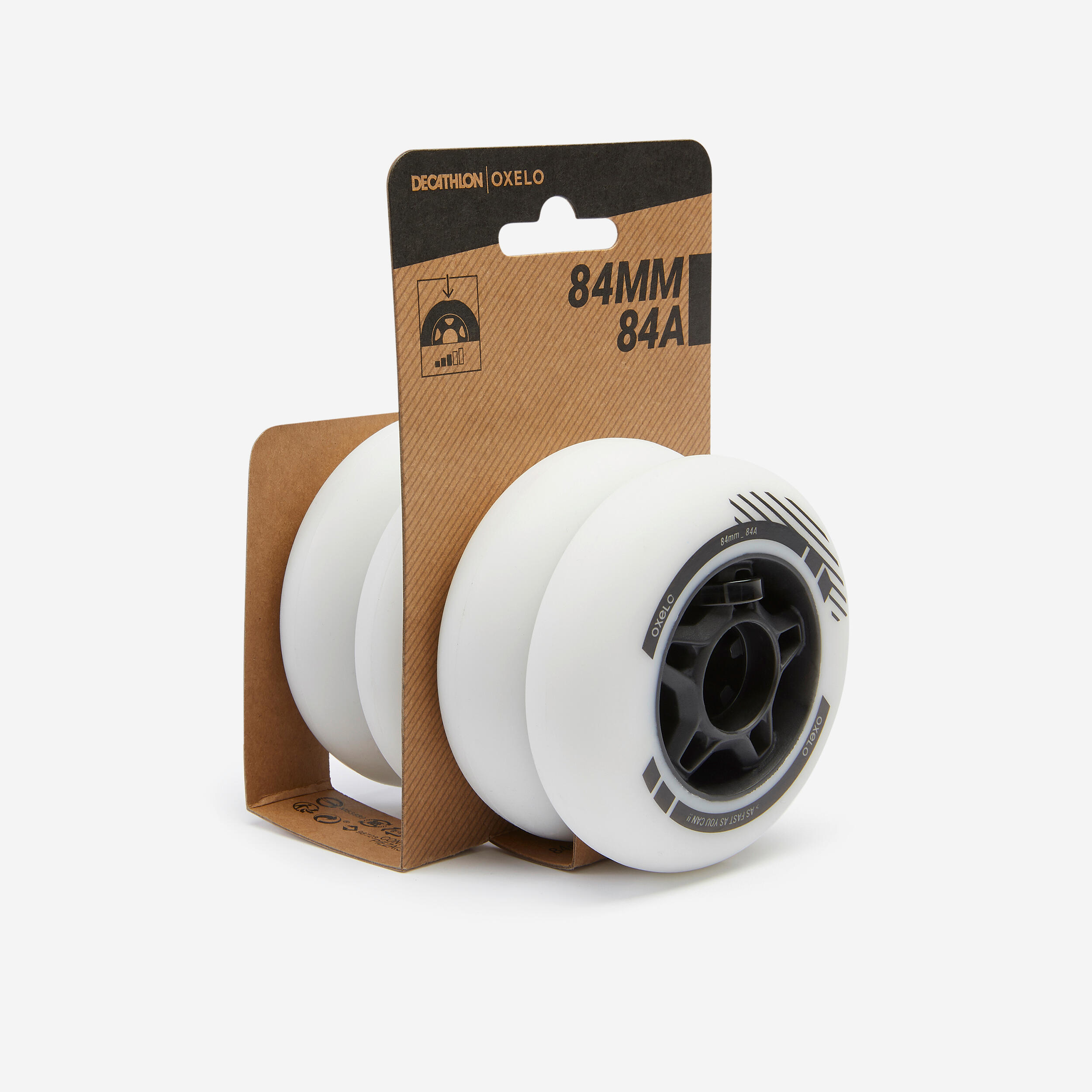 Rollen Inline Skates Inliner Fit 84 mm 84A 4er-Set - weiss