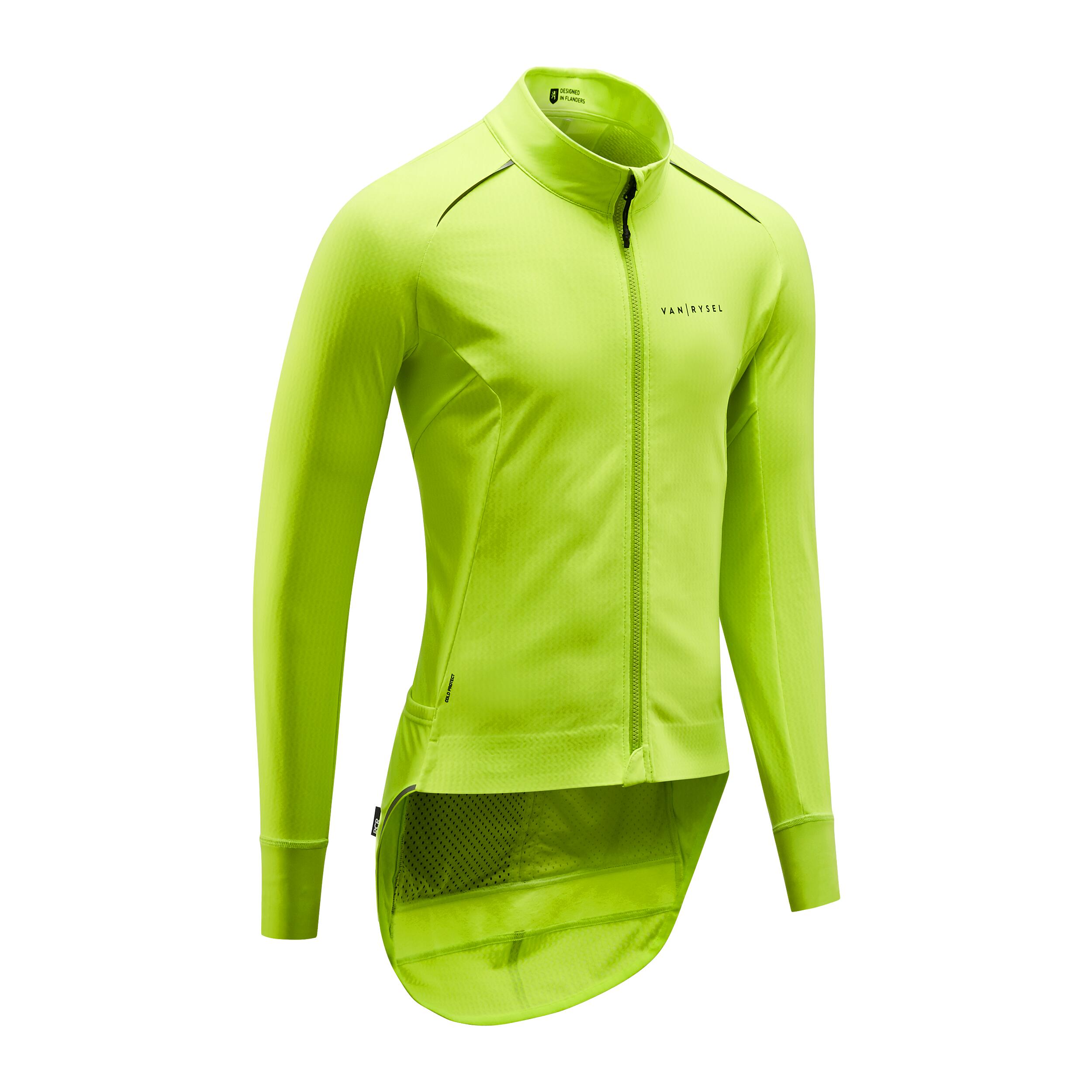 Fahrradjacke langarm Rennrad Winter Herren Racer gelb