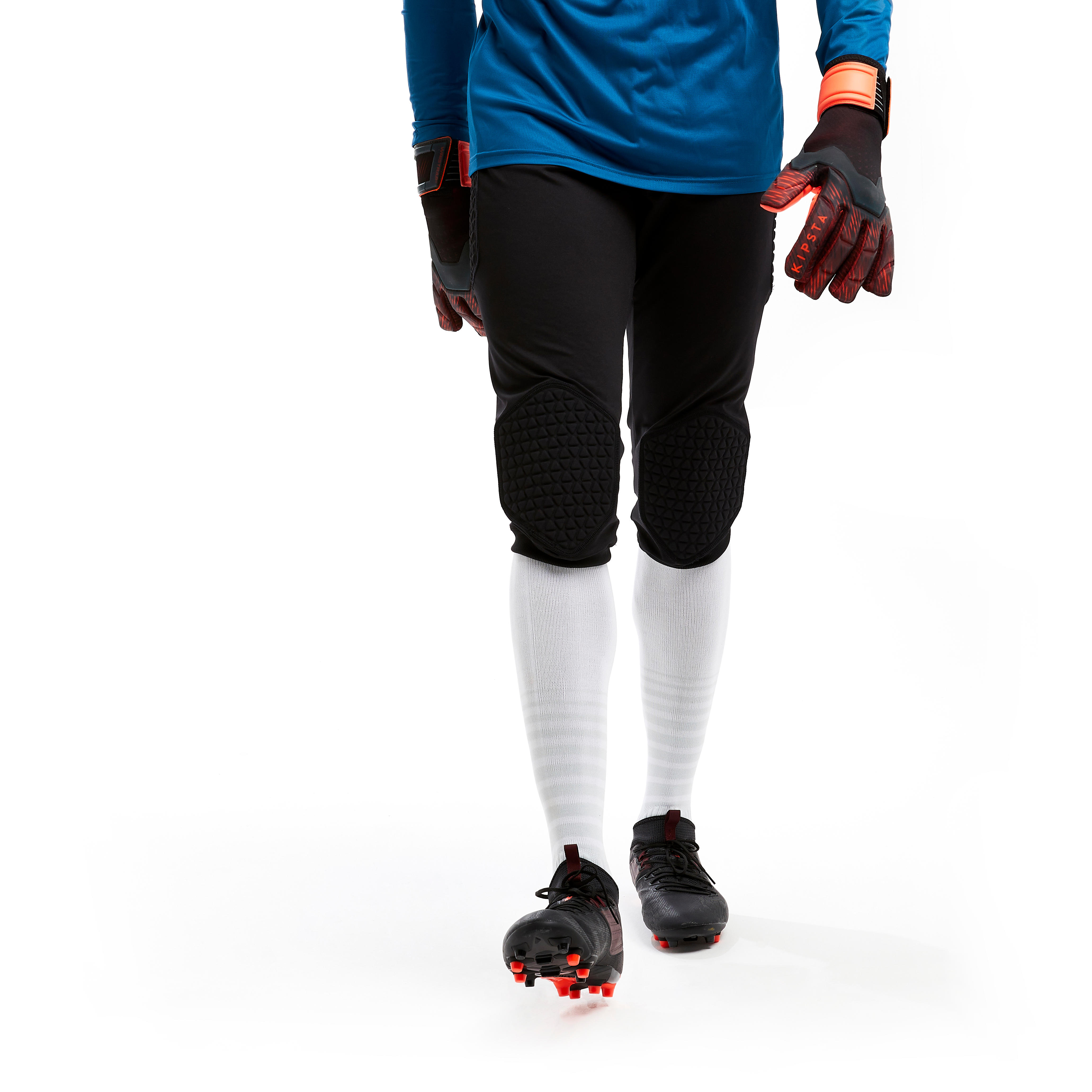 Torwarthose 3/4-Hose Fussball F500 Erwachsene schwarz