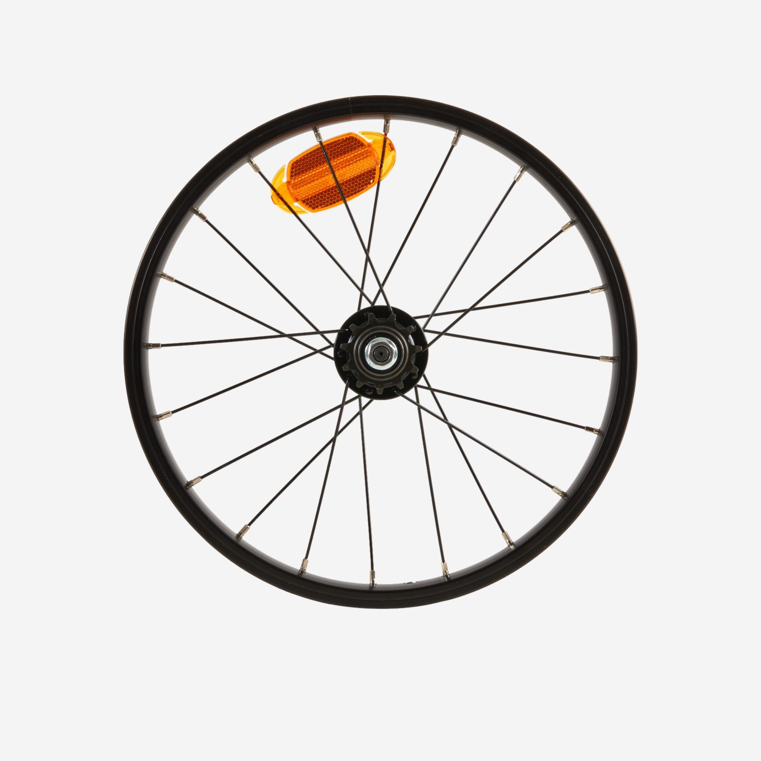 Hinterrad 16 Zoll Kinderfahrrad Freilauf 11 Zähne schwarz+schwarze Speichen