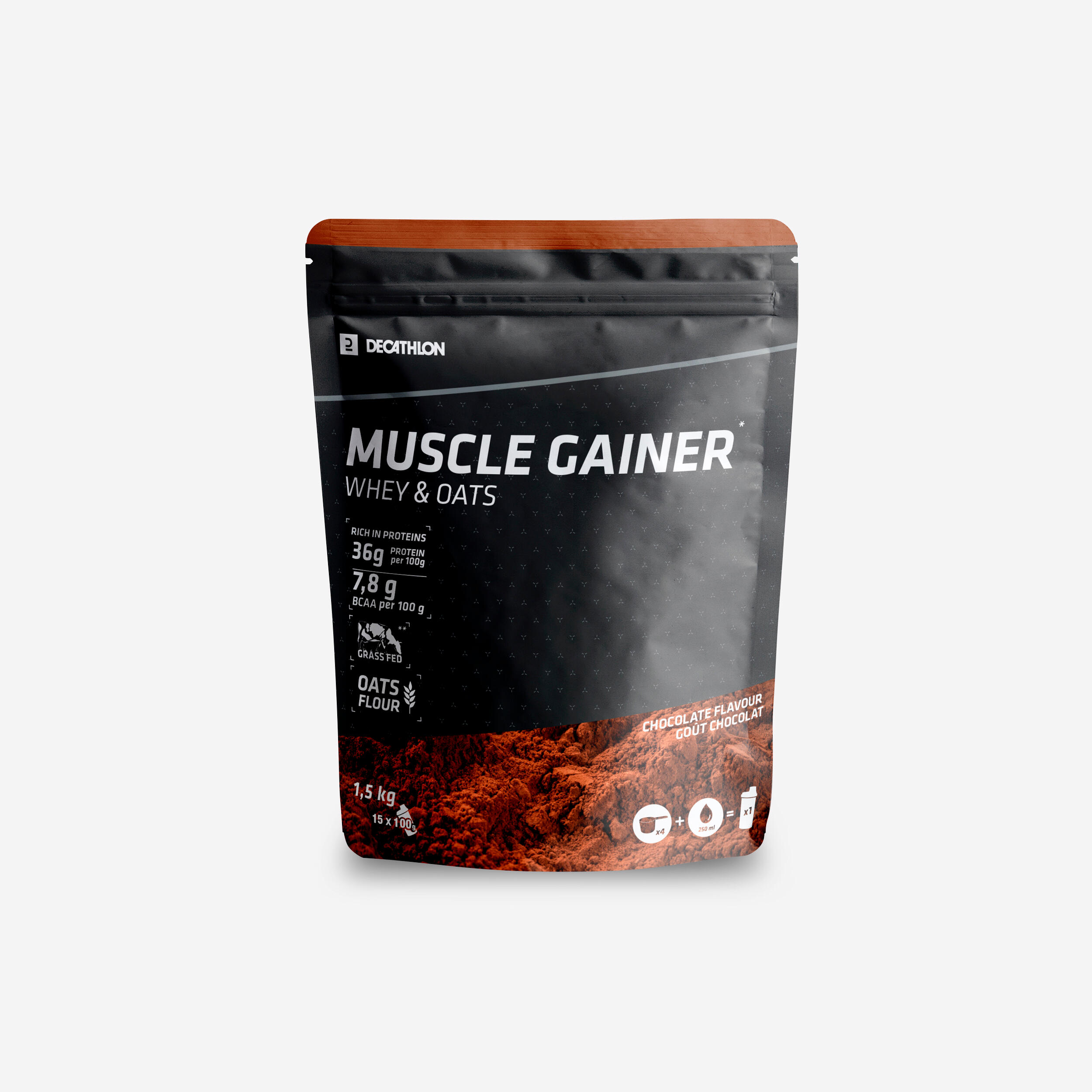 Getränkepulver Muscle Gainer Whey & Hafer Schokolade 1,5 kg