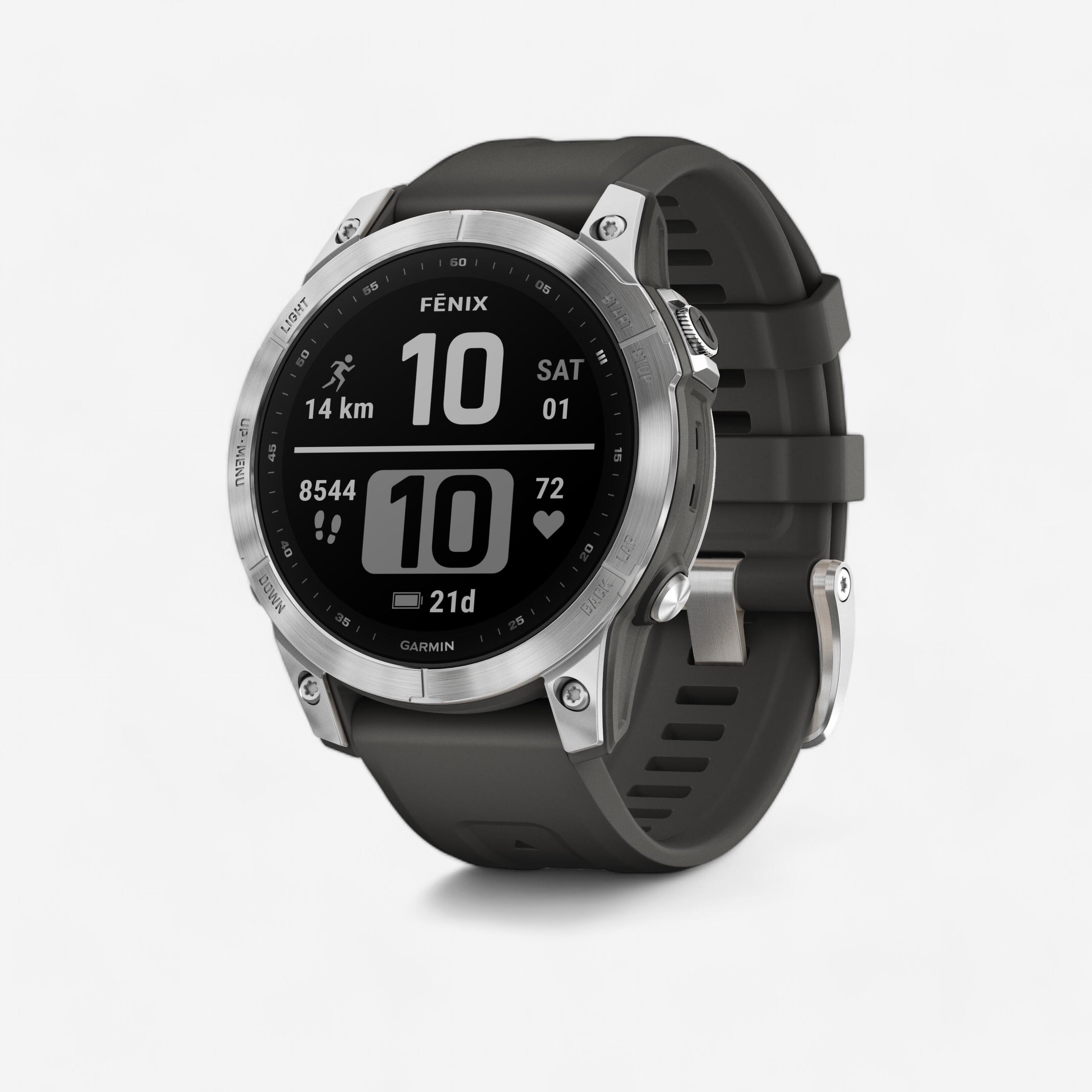 GPS-Uhr Smartwatch Garmin Fenix 7 silber/grau