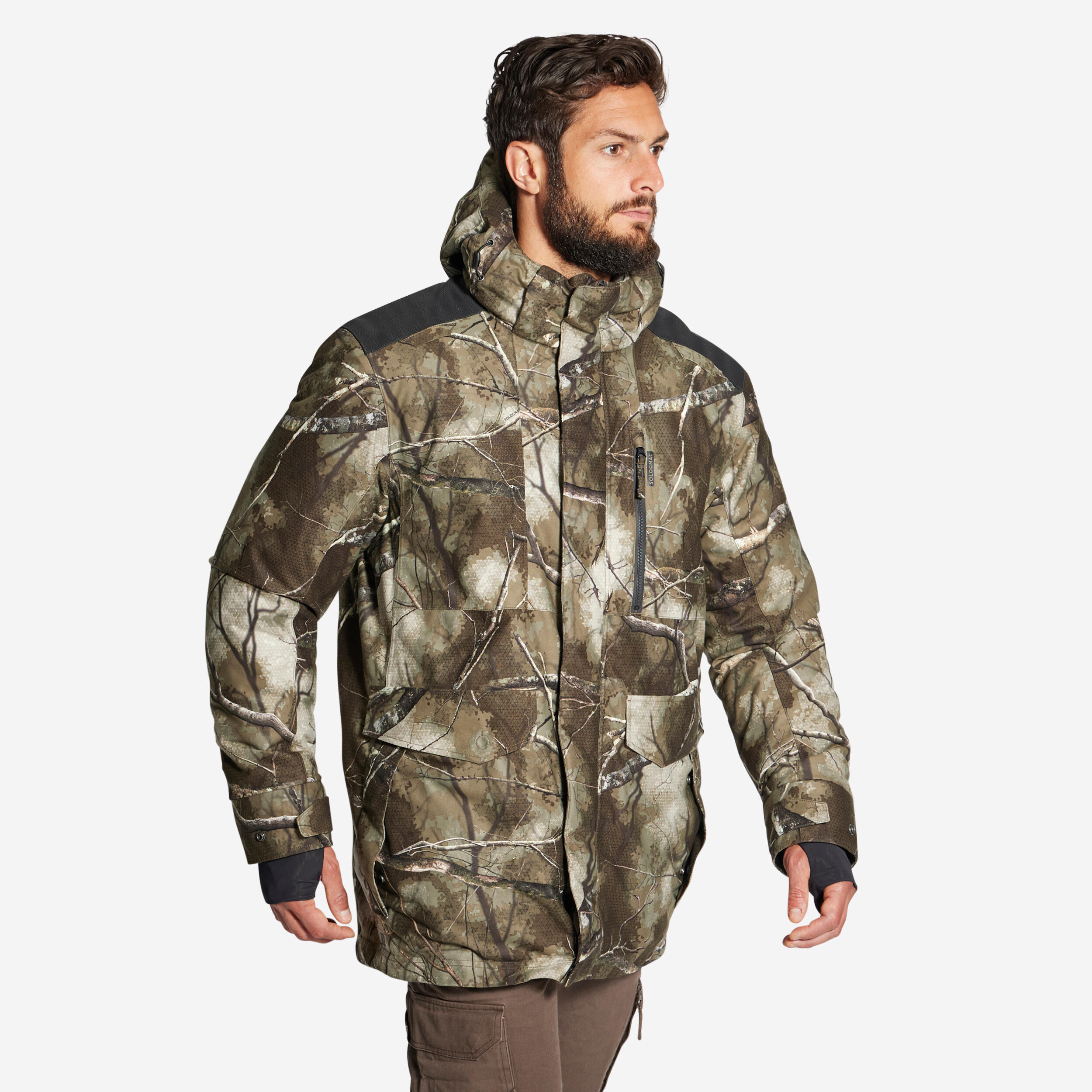 Jagd-Regenjacke 500 warm geräuscharm Treemetic
