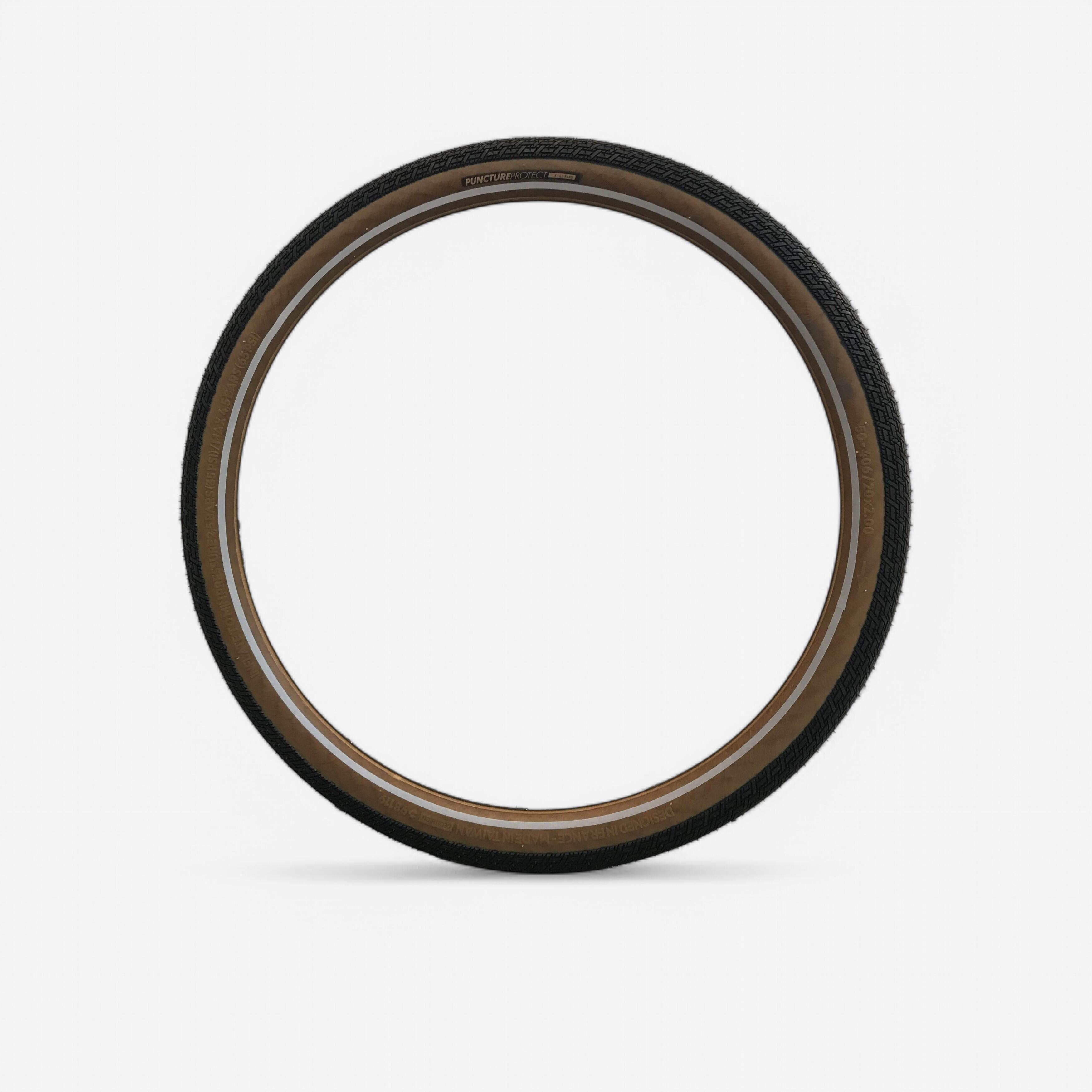 Fahrradreifen Drahtreifen 20' x 1,75 50-406 beige Flanken