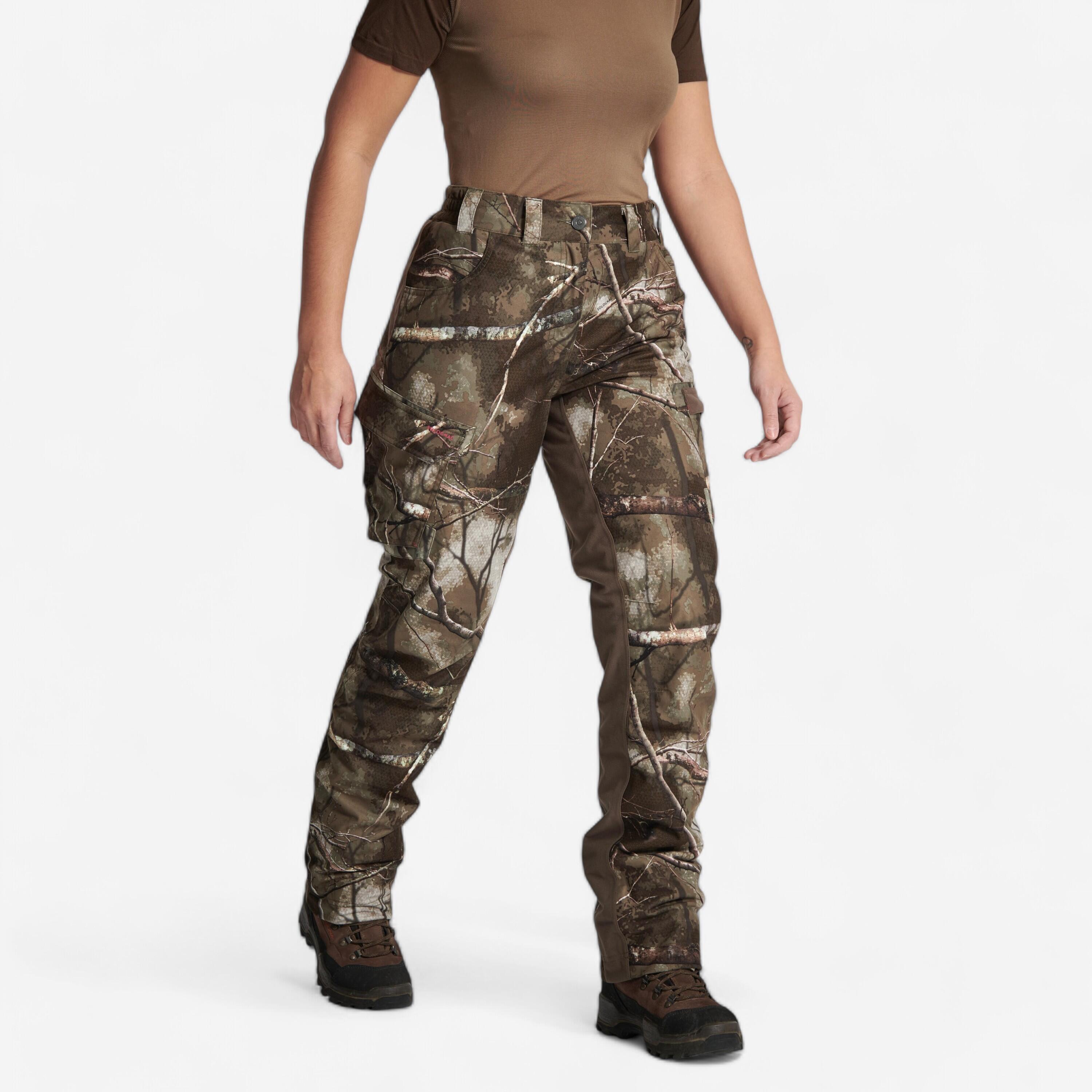 Jagd-Regenhose Treemetic 500 Damen warm wasserdicht geräuscharm Camouflage