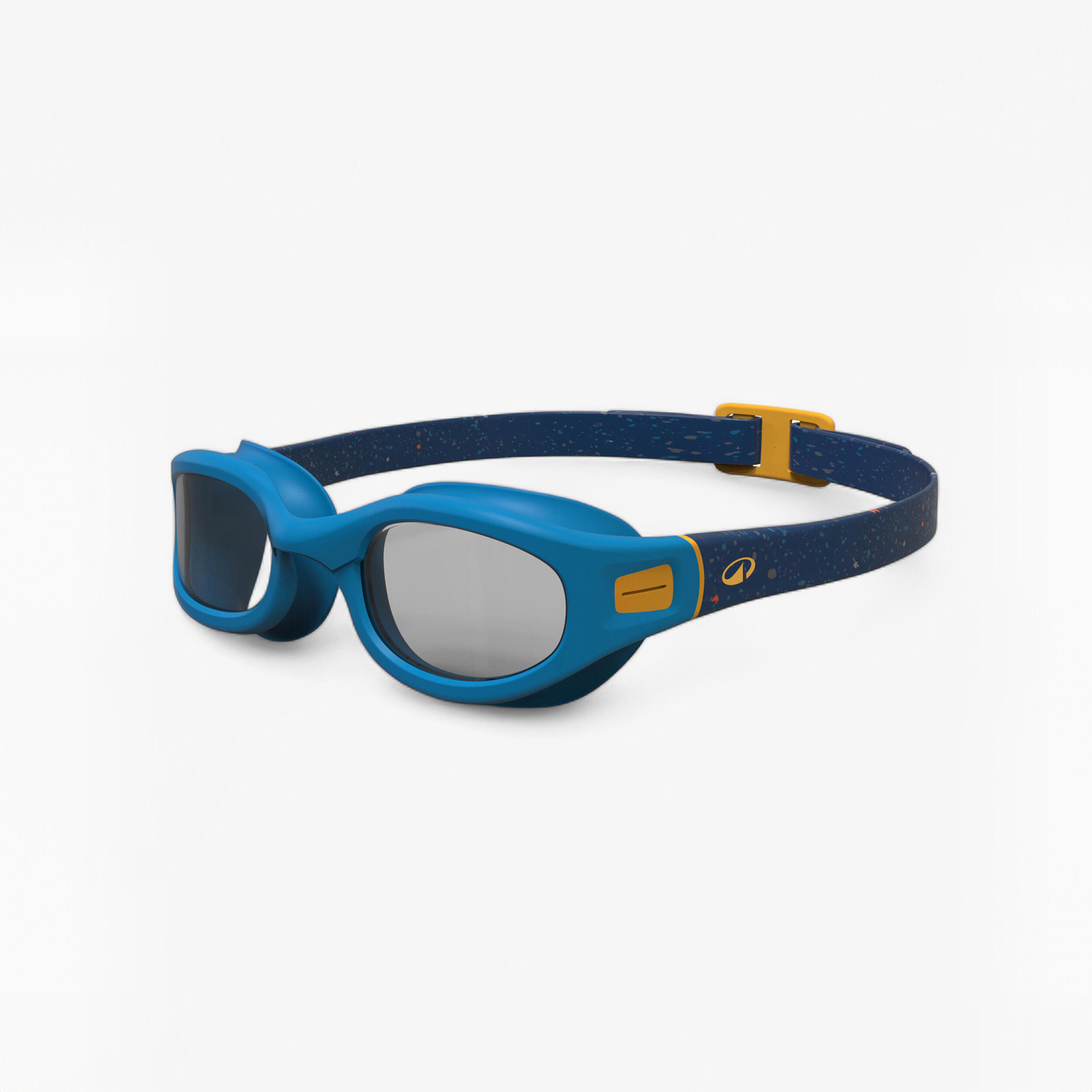 Schwimmbrille Soft kleine Größe klar Gläser blau/gelb