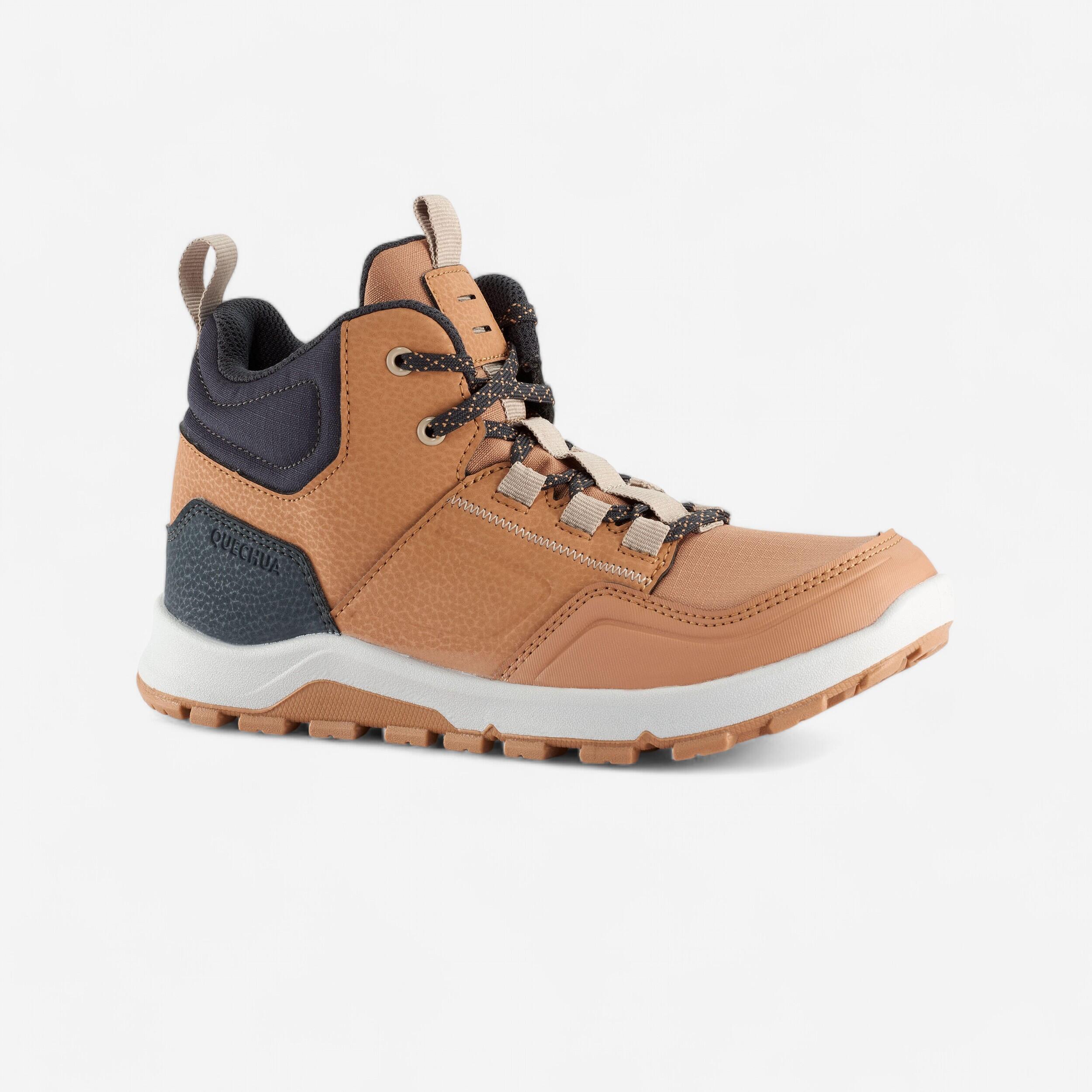 Wanderschuhe Kinder Gr.35–38 halbhoch wasserabweisend Wandern - NH500 braun