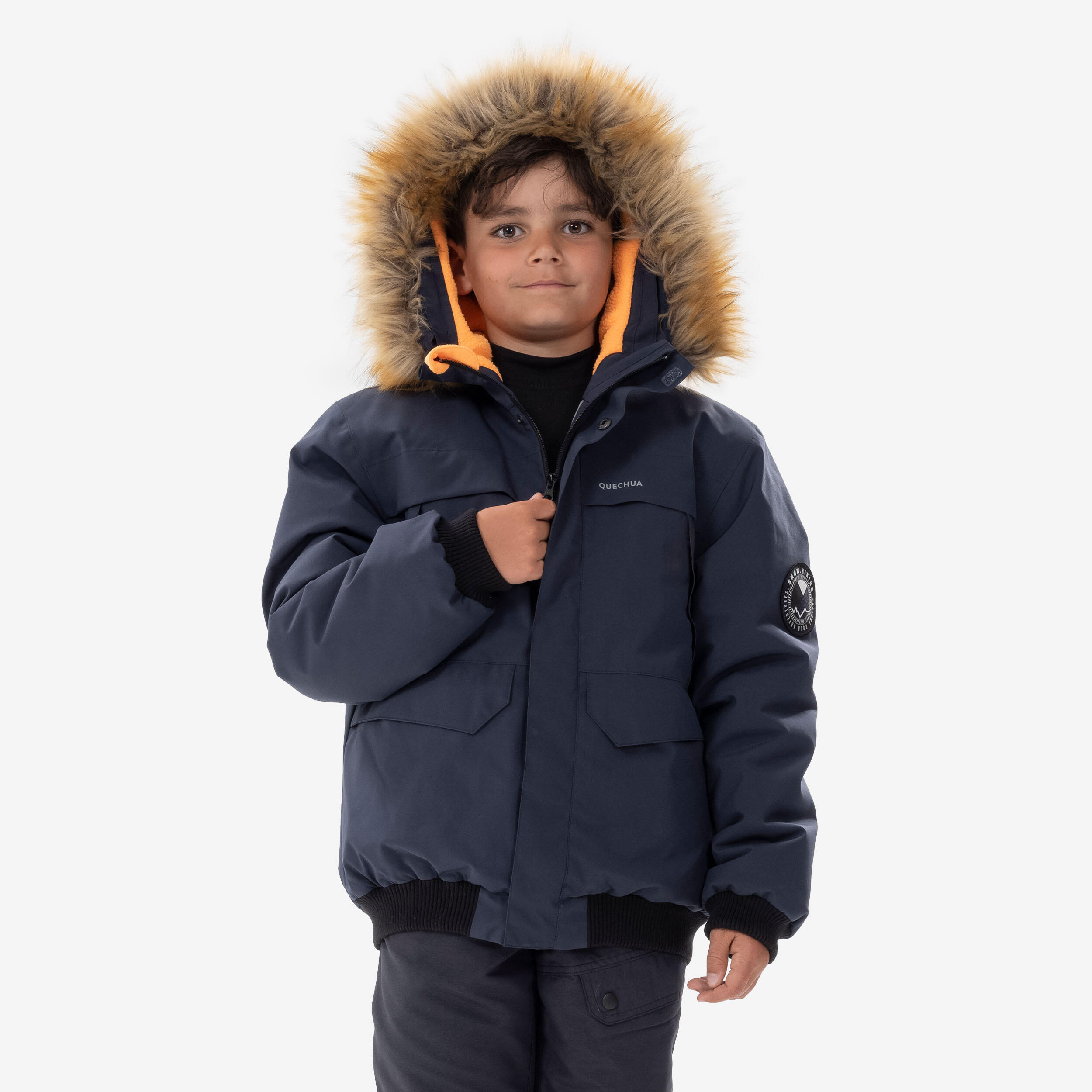 Winterjacke Bomberjacke Kinder Gr. 122-170 warm wasserdicht - NH500 blau