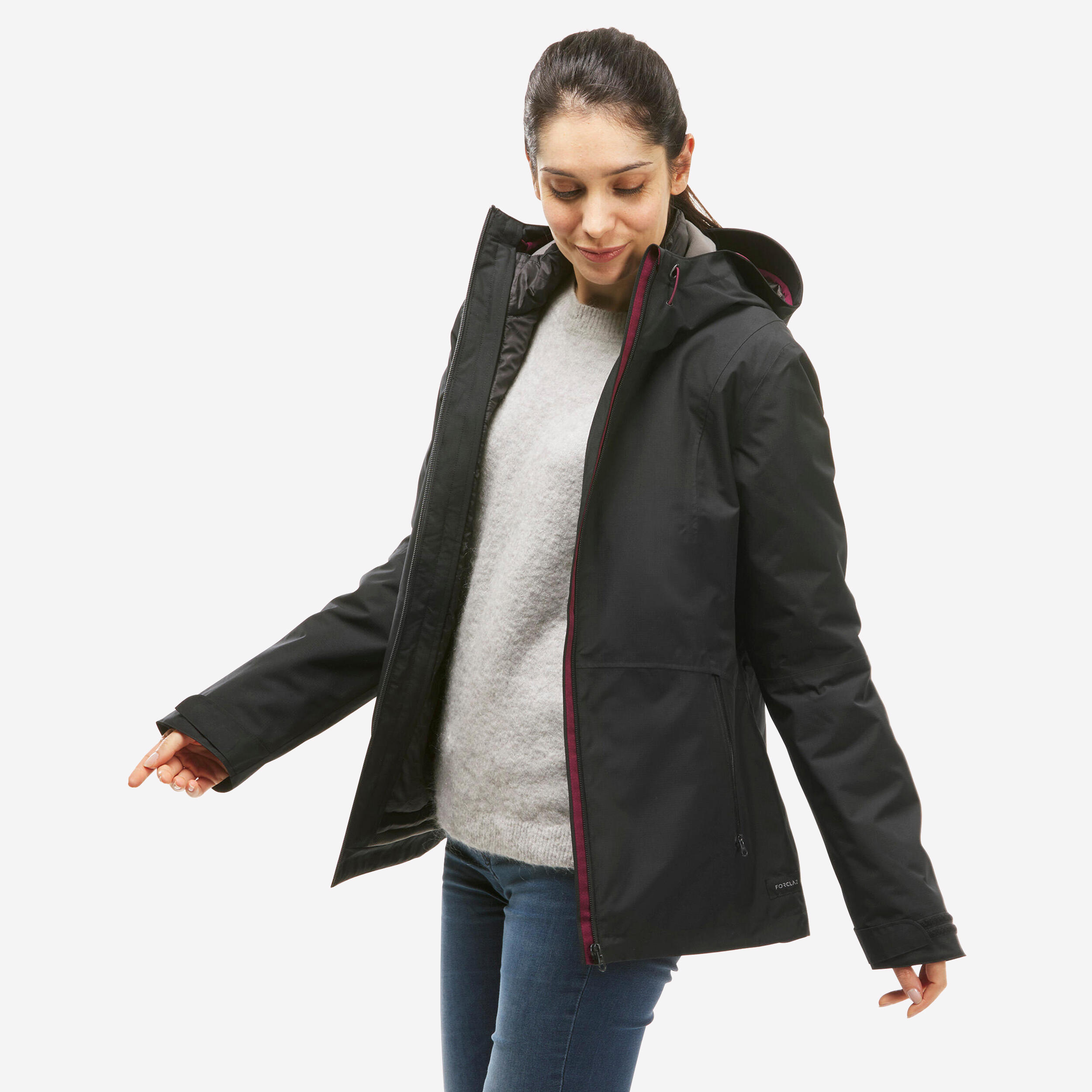 3-in-1-Jacke Damen bis -10 °C wasserdicht - SH500 Mountain