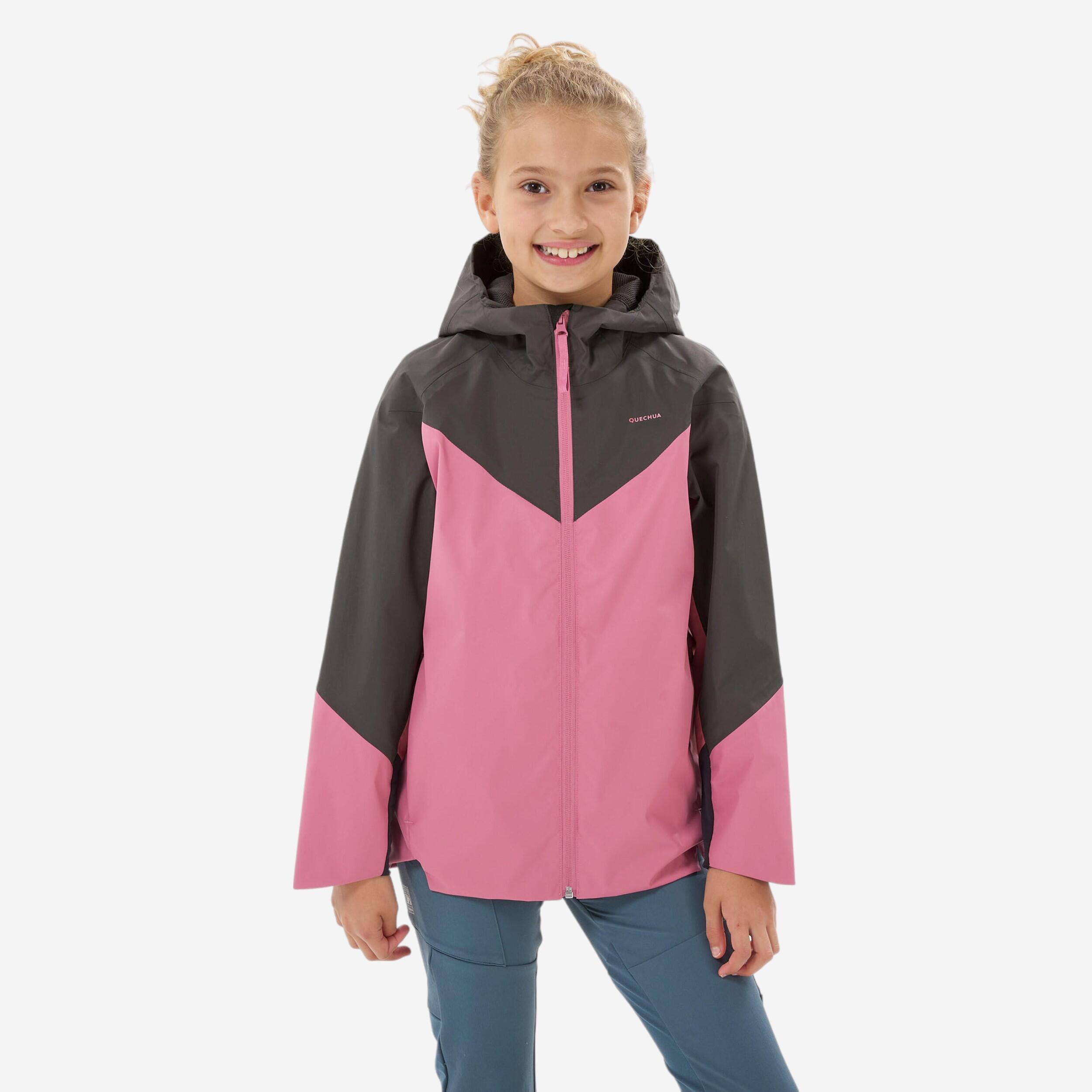 Regenjacke Kinder Mädchen Größe 122–170 wasserdicht - MH500 rosa