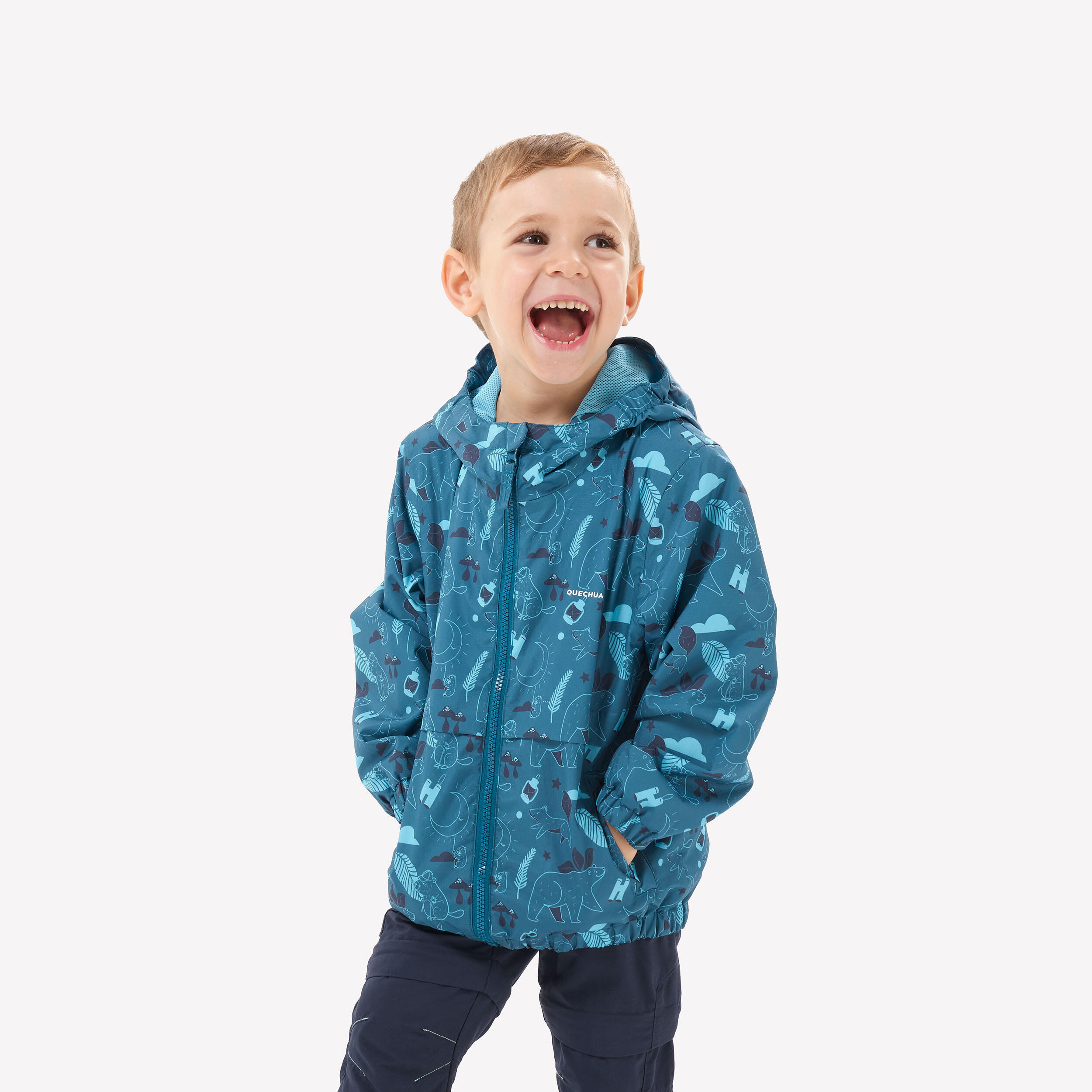 Regenjacke Kleinkinder Gr. 92–122 wasserdicht - MH500- blau