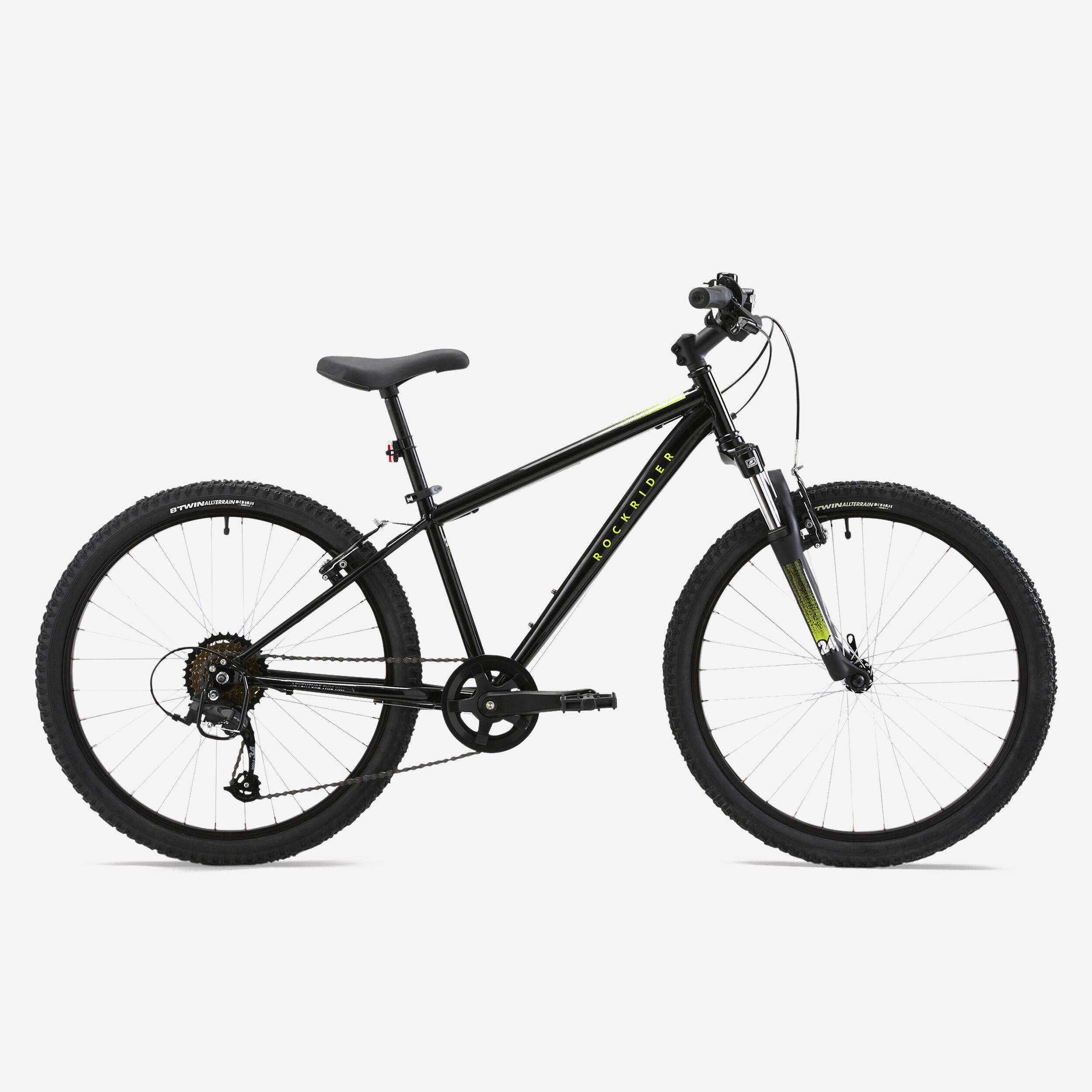 Kinderfahrrad Mountainbike 24 Zoll Rockrider Expl 500 schwarz