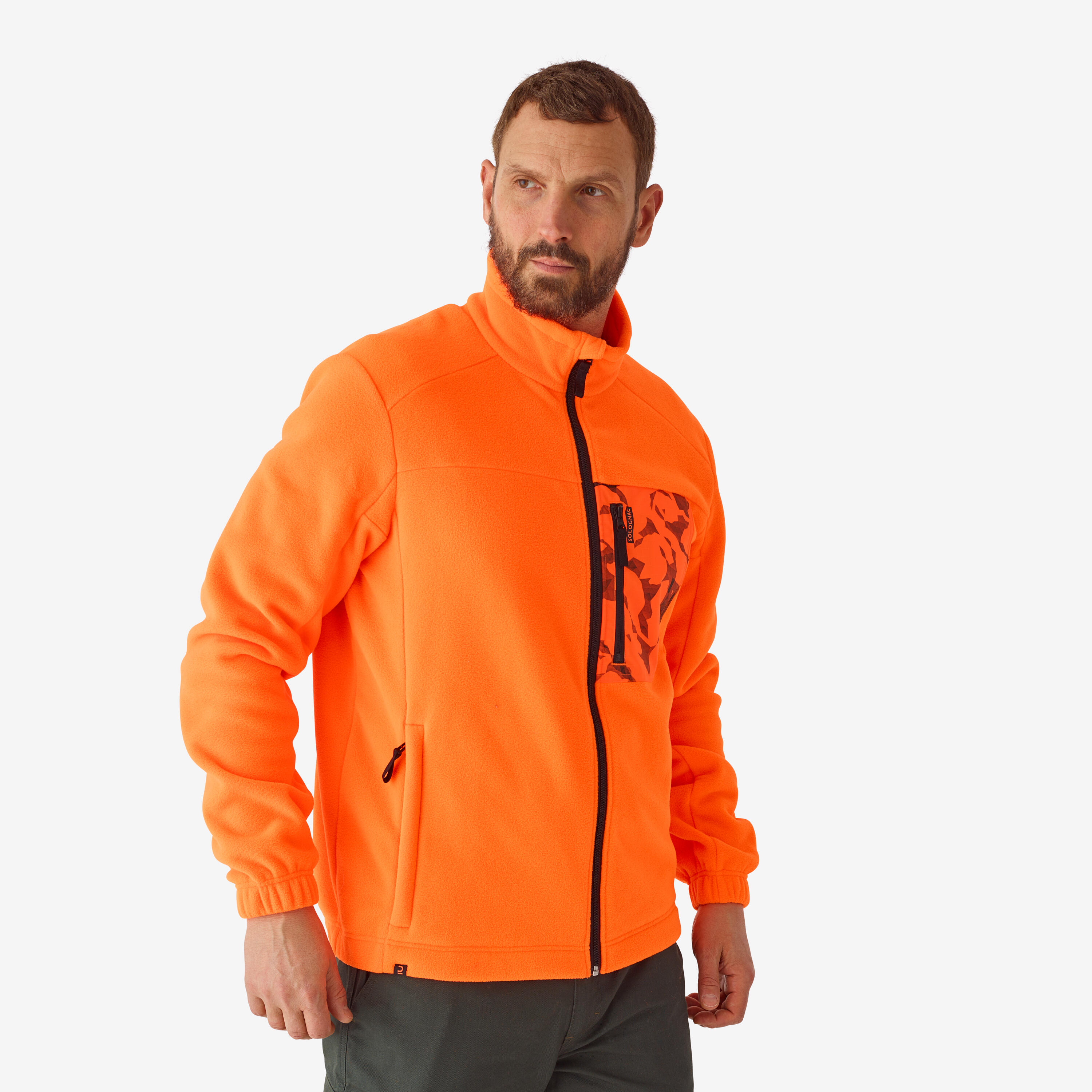 Fleecejacke 500 Jagd orange